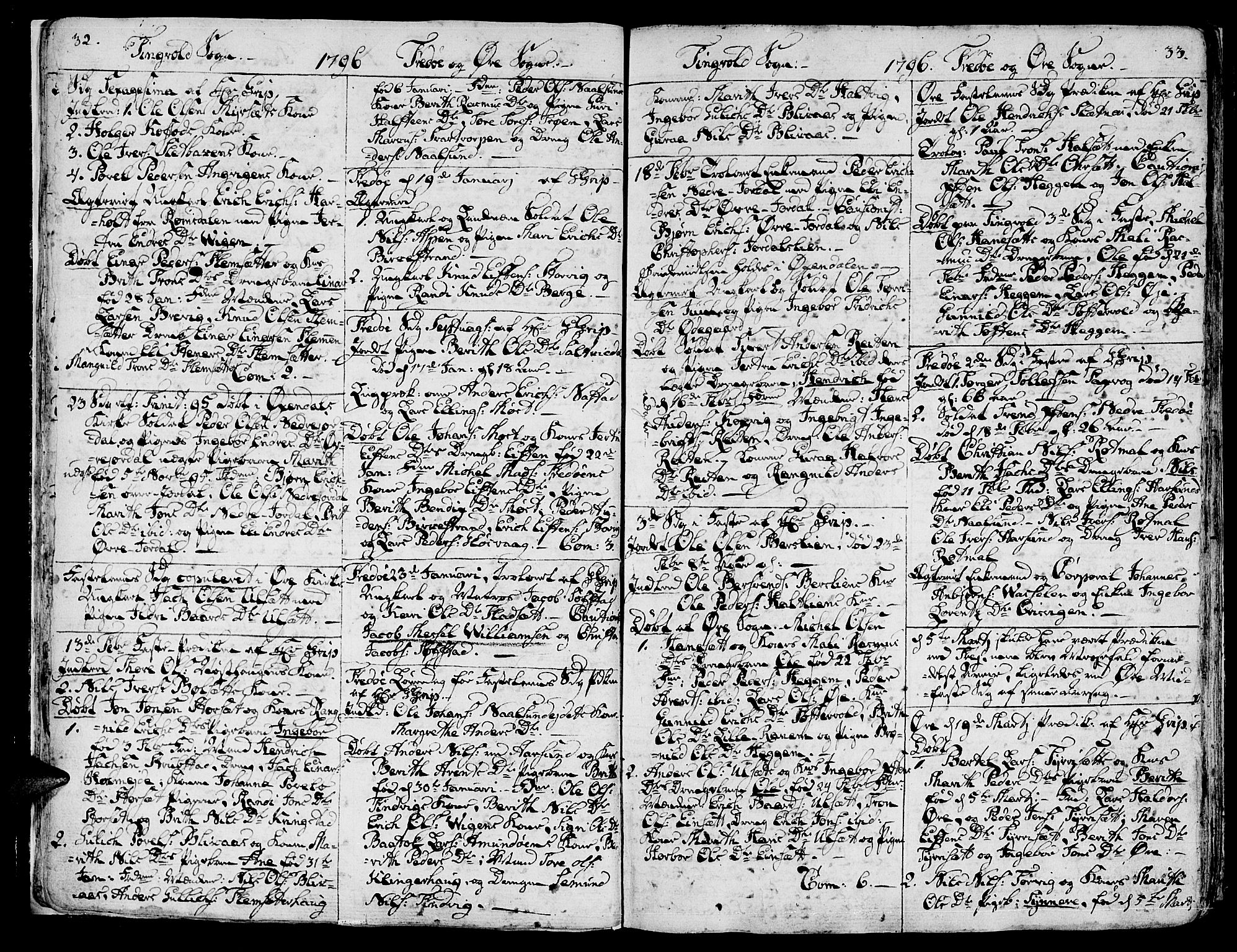 Ministerialprotokoller, klokkerbøker og fødselsregistre - Møre og Romsdal, SAT/A-1454/586/L0981: Parish register (official) no. 586A07, 1794-1819, p. 32-33