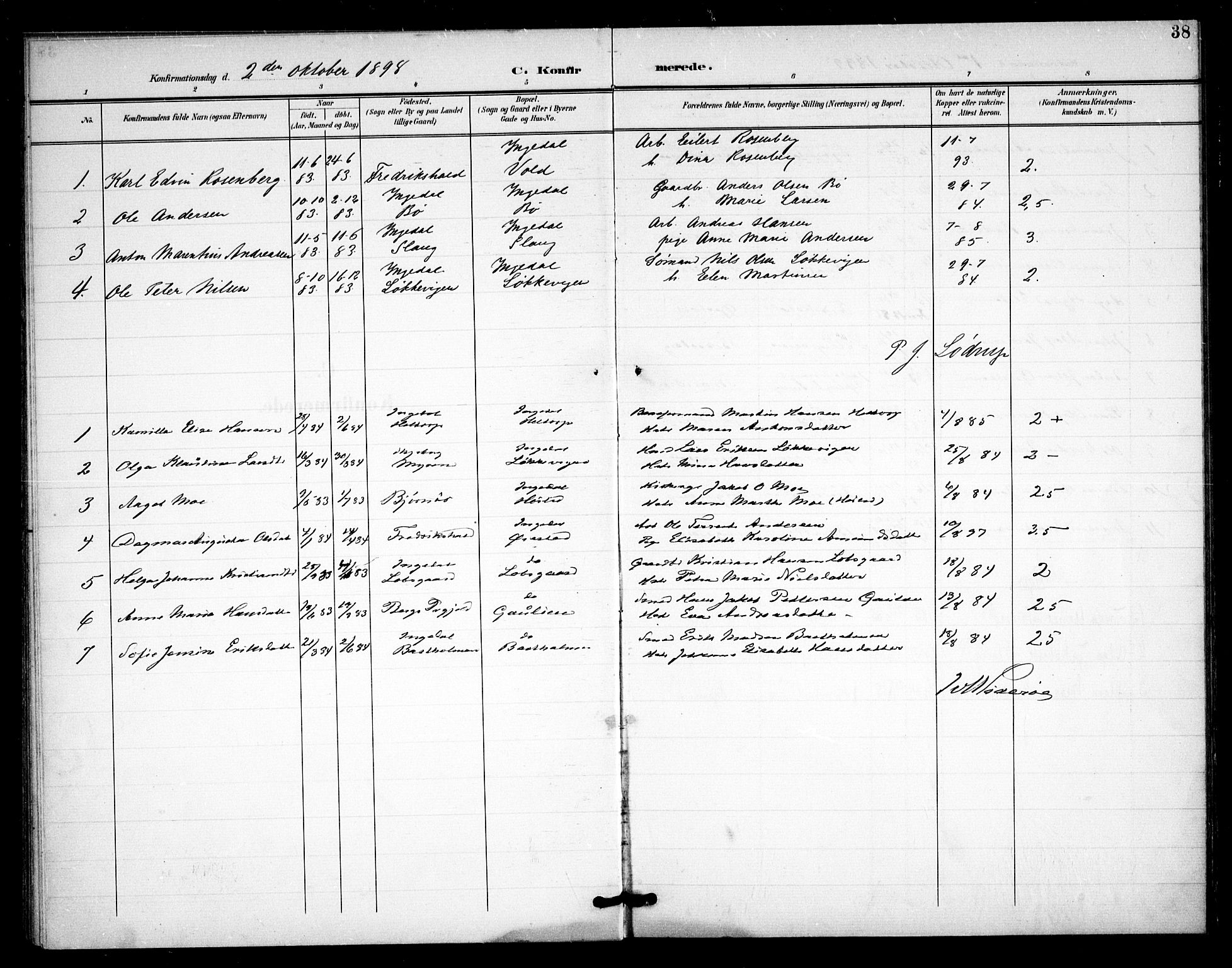Skjeberg prestekontor Kirkebøker, AV/SAO-A-10923/F/Fc/L0002: Parish register (official) no. III 2, 1898-1915, p. 38