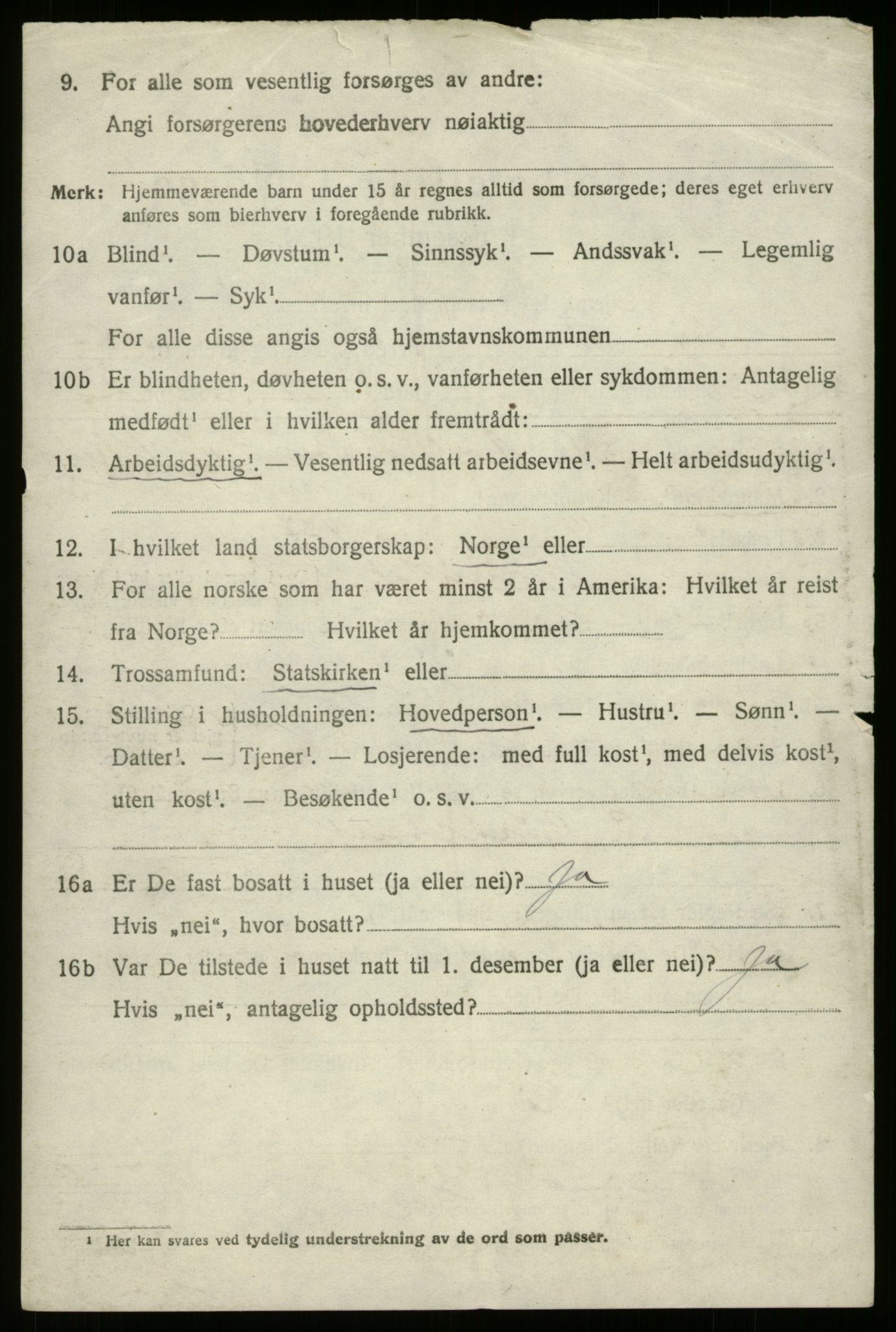 SAB, 1920 census for Innvik, 1920, p. 3012