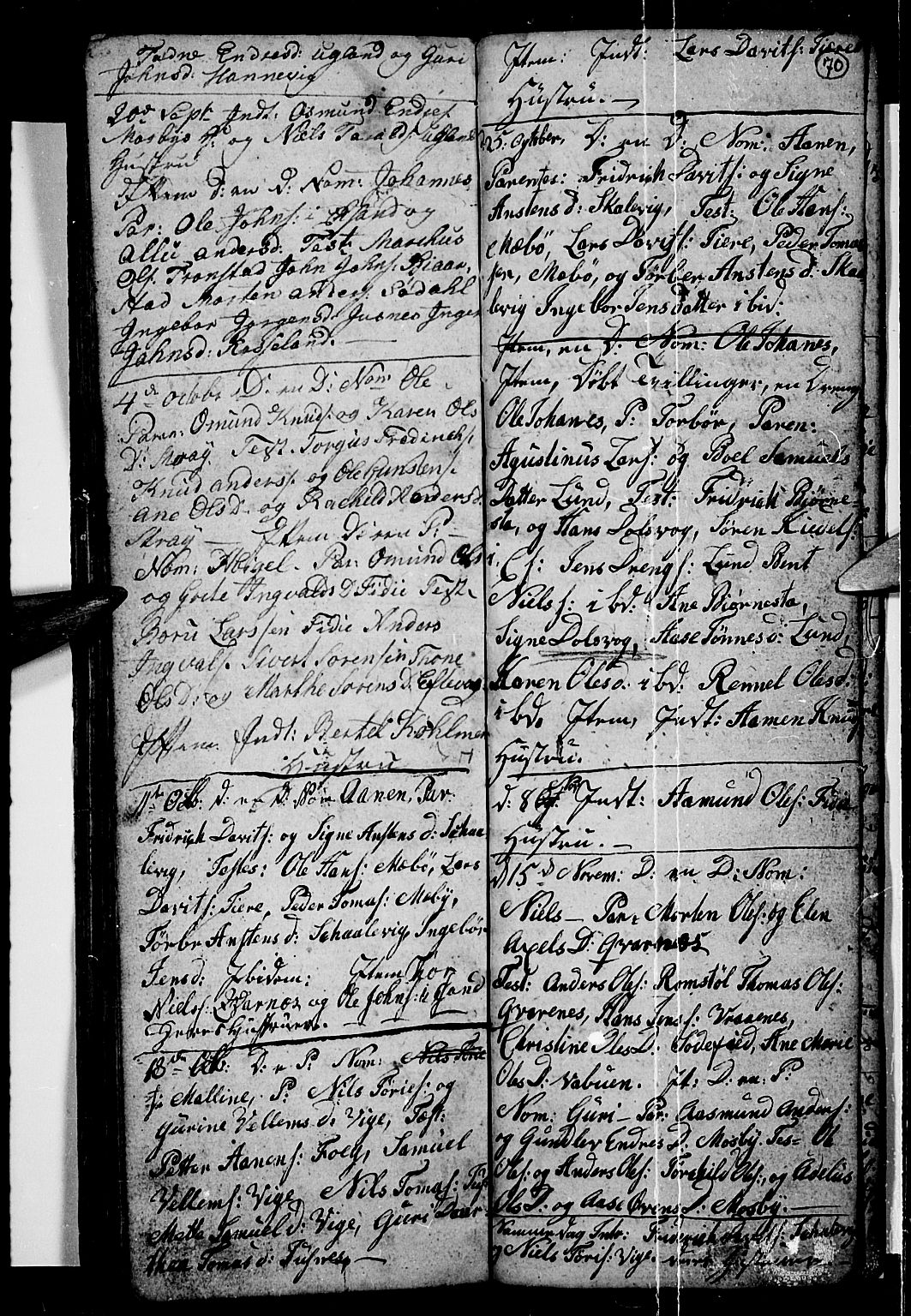 Oddernes sokneprestkontor, AV/SAK-1111-0033/F/Fb/Fba/L0002: Parish register (copy) no. B 2, 1791-1806, p. 70