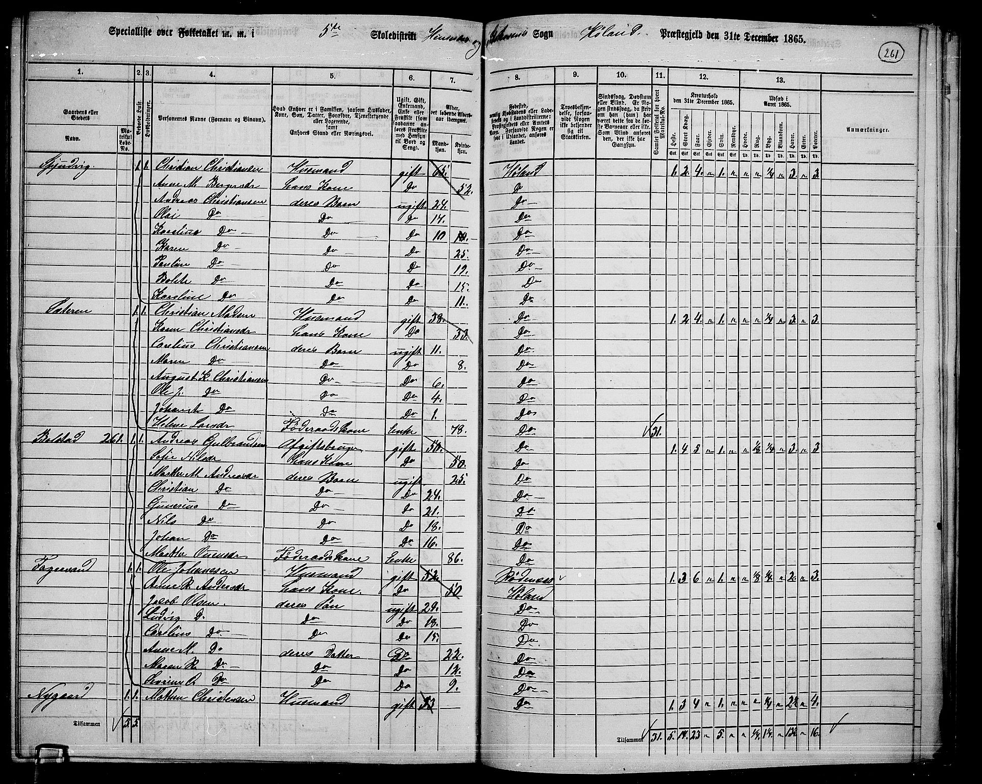 RA, 1865 census for Høland, 1865, p. 236