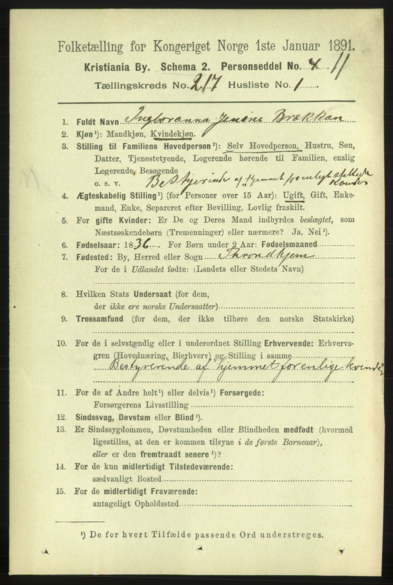 RA, 1891 census for 0301 Kristiania, 1891, p. 128358