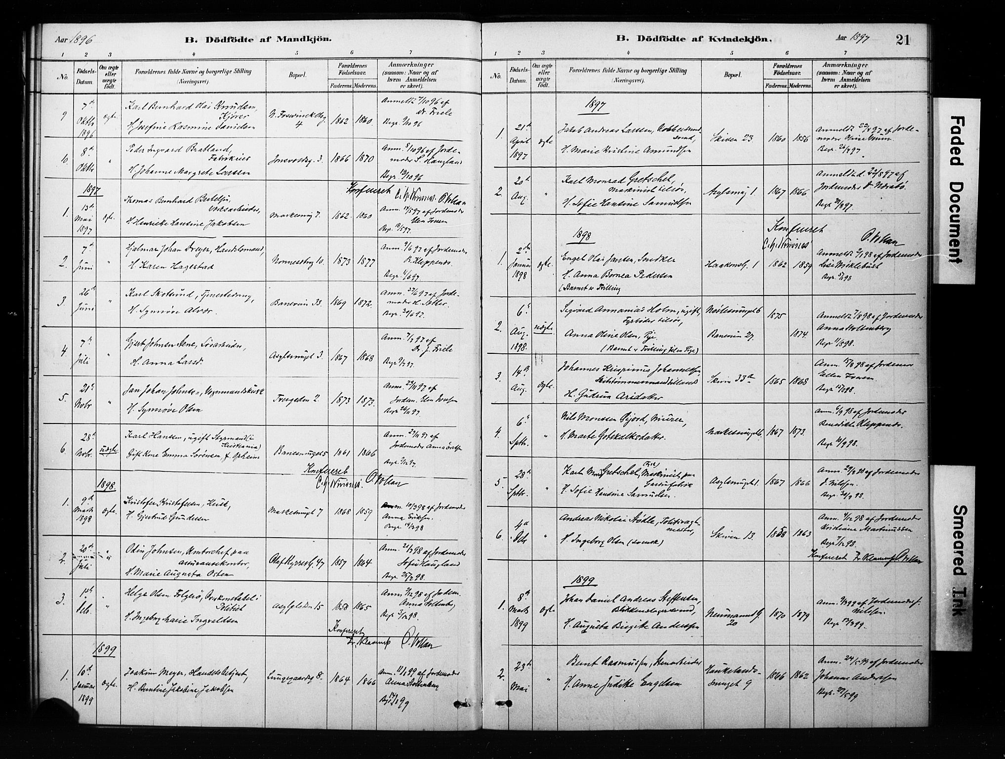 Domkirken sokneprestembete, SAB/A-74801/H/Hab/L0045: Parish register (copy) no. G 1, 1878-1916, p. 21
