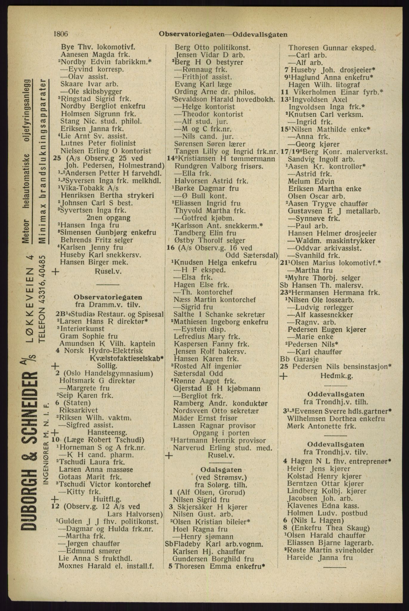 Kristiania/Oslo adressebok, PUBL/-, 1933, p. 1806