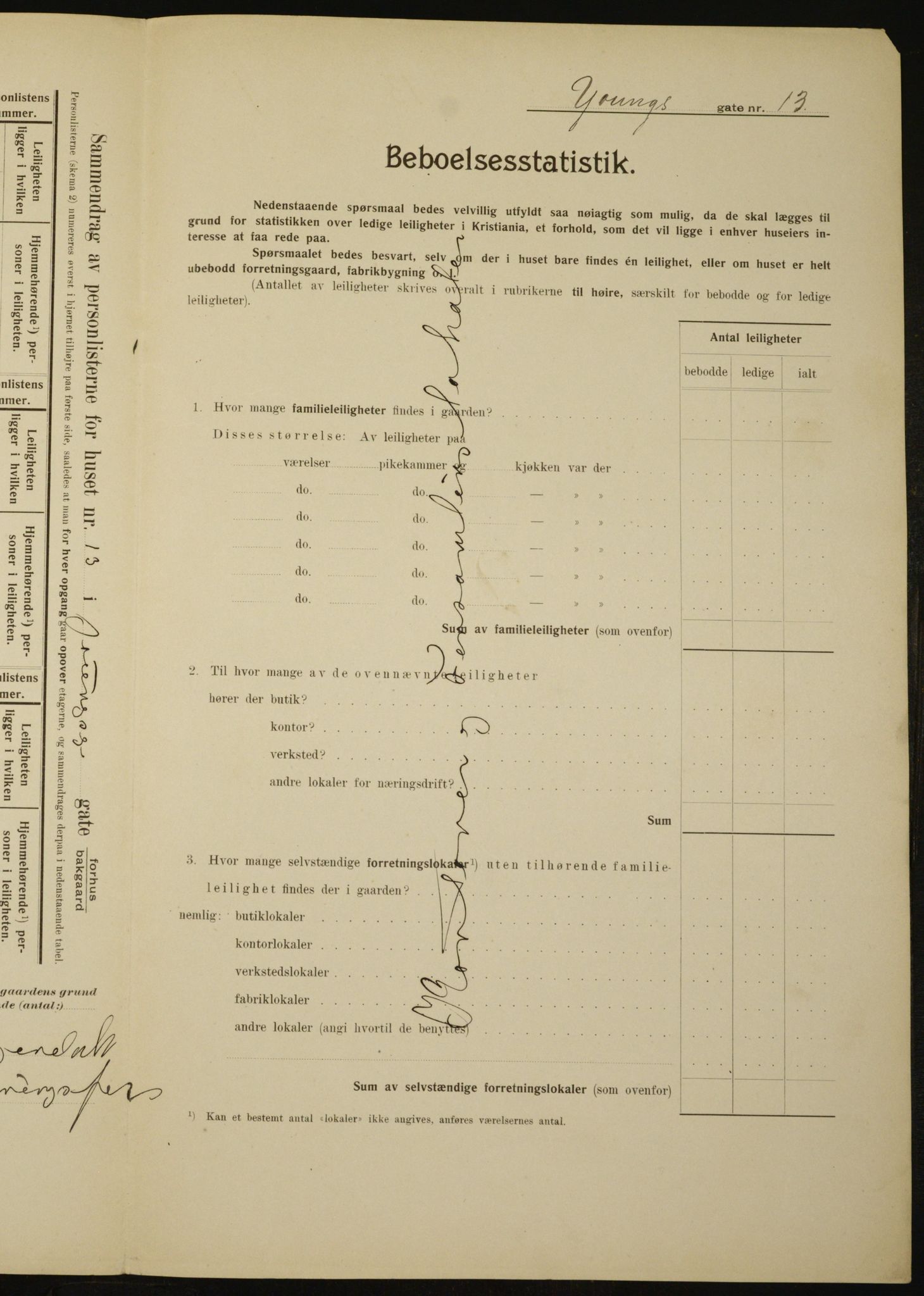 OBA, Municipal Census 1910 for Kristiania, 1910, p. 121926