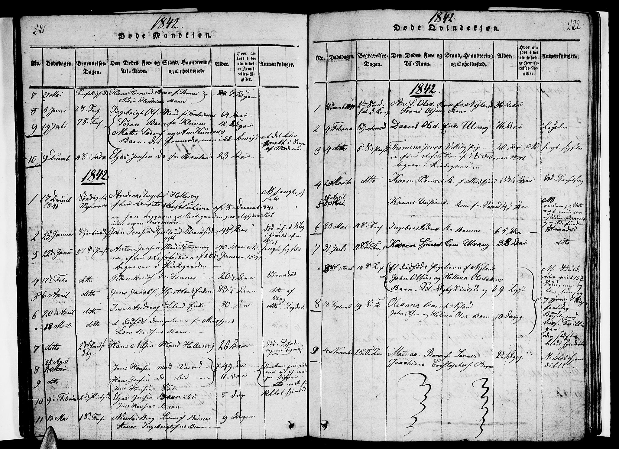 Ministerialprotokoller, klokkerbøker og fødselsregistre - Nordland, AV/SAT-A-1459/831/L0474: Parish register (copy) no. 831C01, 1820-1850, p. 221-222