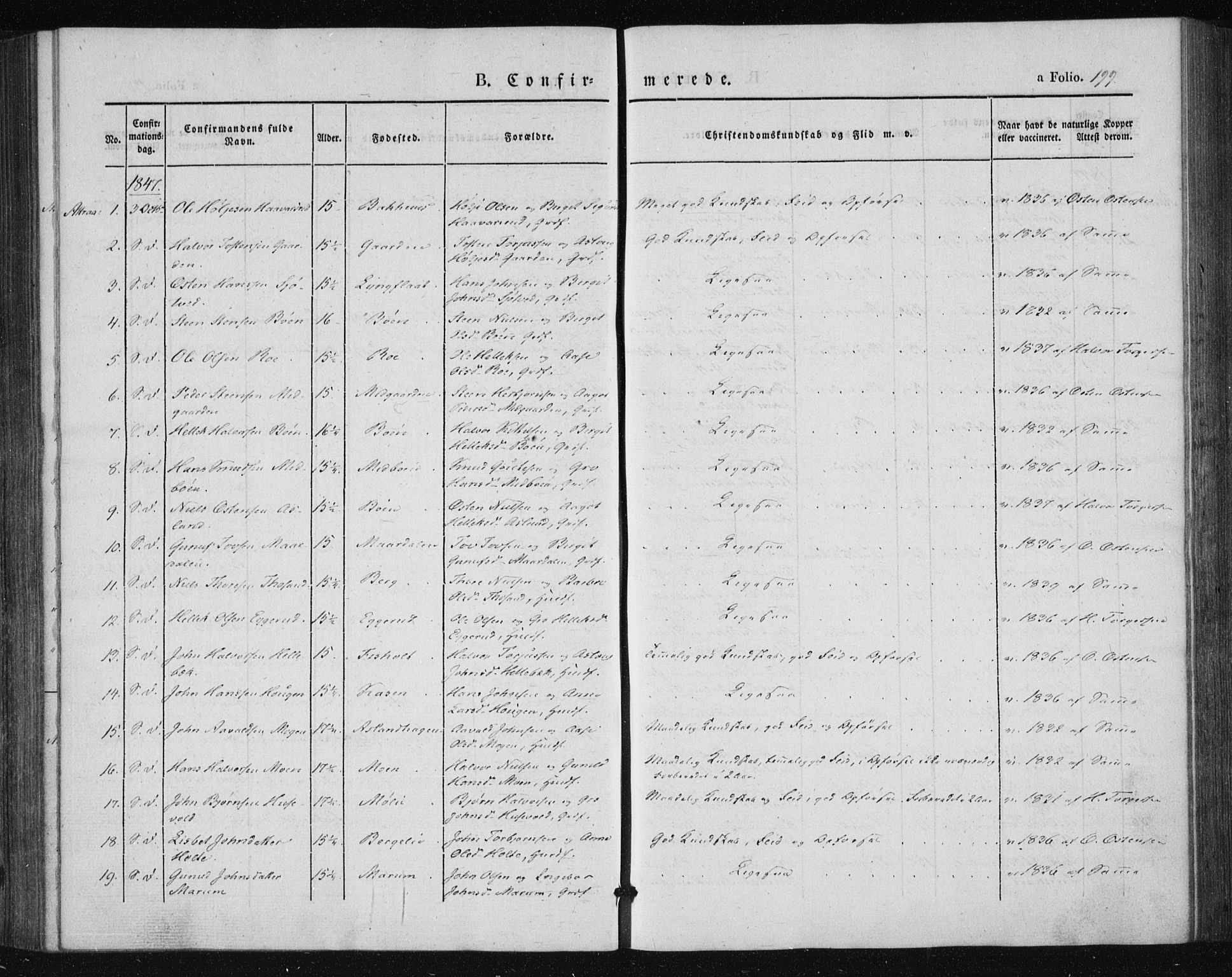 Tinn kirkebøker, SAKO/A-308/F/Fa/L0005: Parish register (official) no. I 5, 1844-1856, p. 199