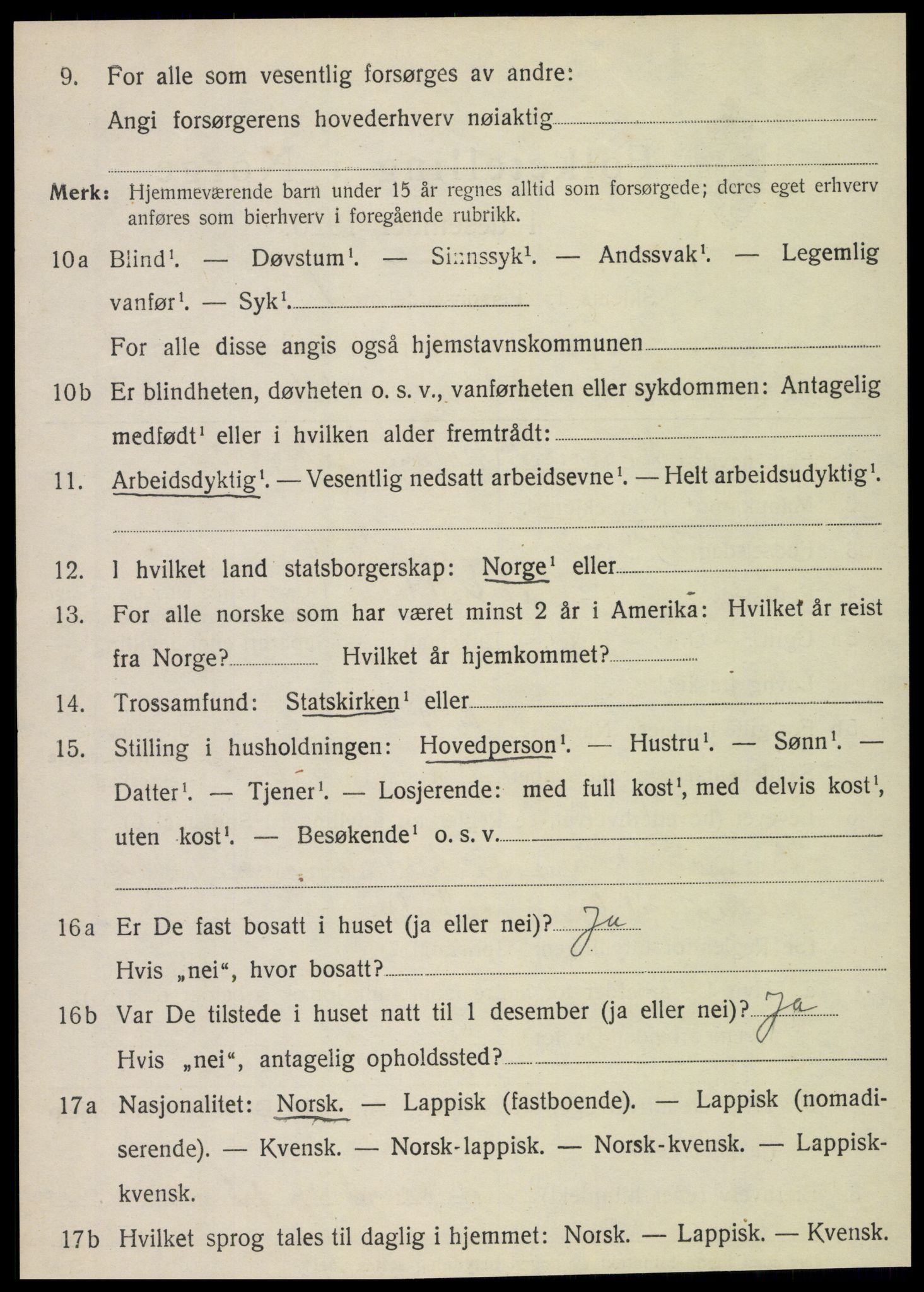 SAT, 1920 census for Vefsn, 1920, p. 6886