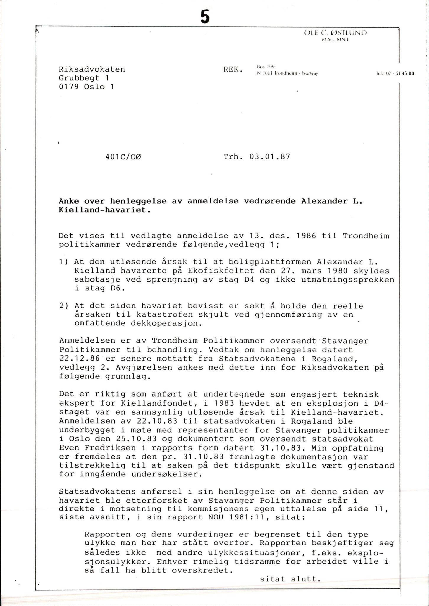 Pa 1660 - Kielland- fondet, AV/SAST-A-102242/X/Xa/L0001: Rapport til overlevende og etterlatte/ Kielland Bulletin, 1980-1998