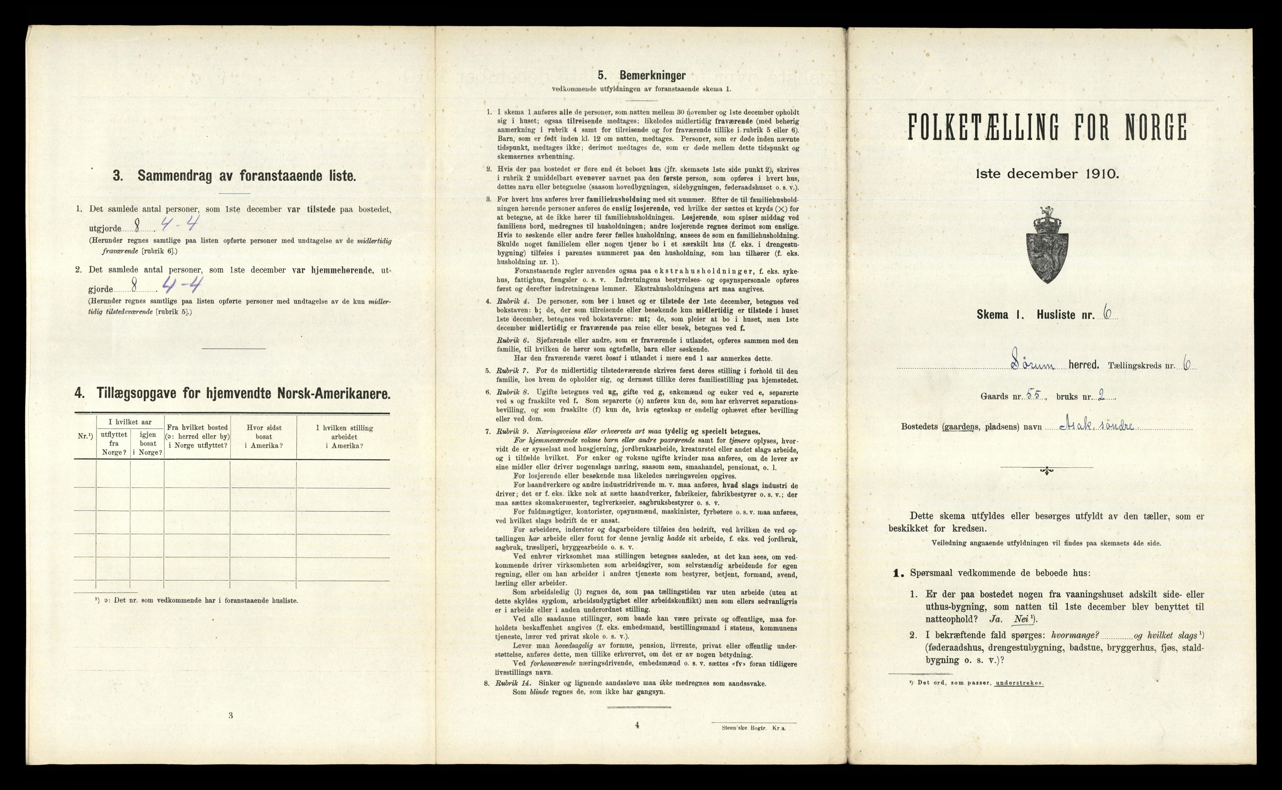 RA, 1910 census for Sørum, 1910, p. 689