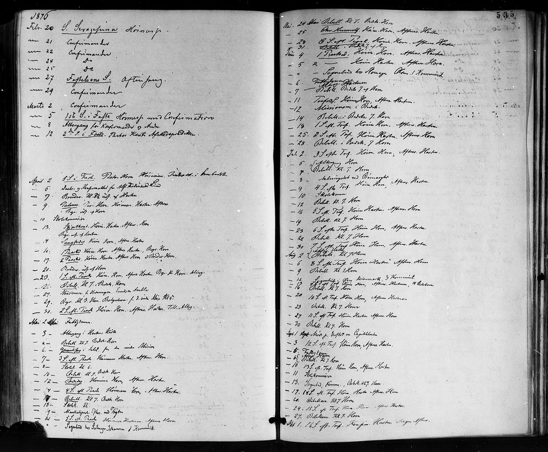 Horten kirkebøker, AV/SAKO-A-348/F/Fa/L0002: Parish register (official) no. 2, 1872-1877, p. 535