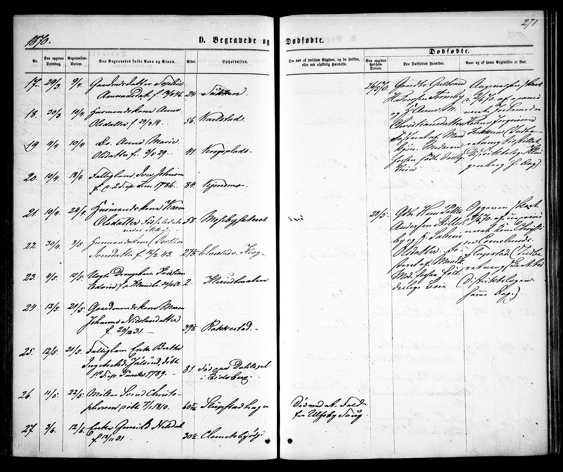 Rødenes prestekontor Kirkebøker, AV/SAO-A-2005/F/Fa/L0008: Parish register (official) no. I 8, 1869-1879, p. 271