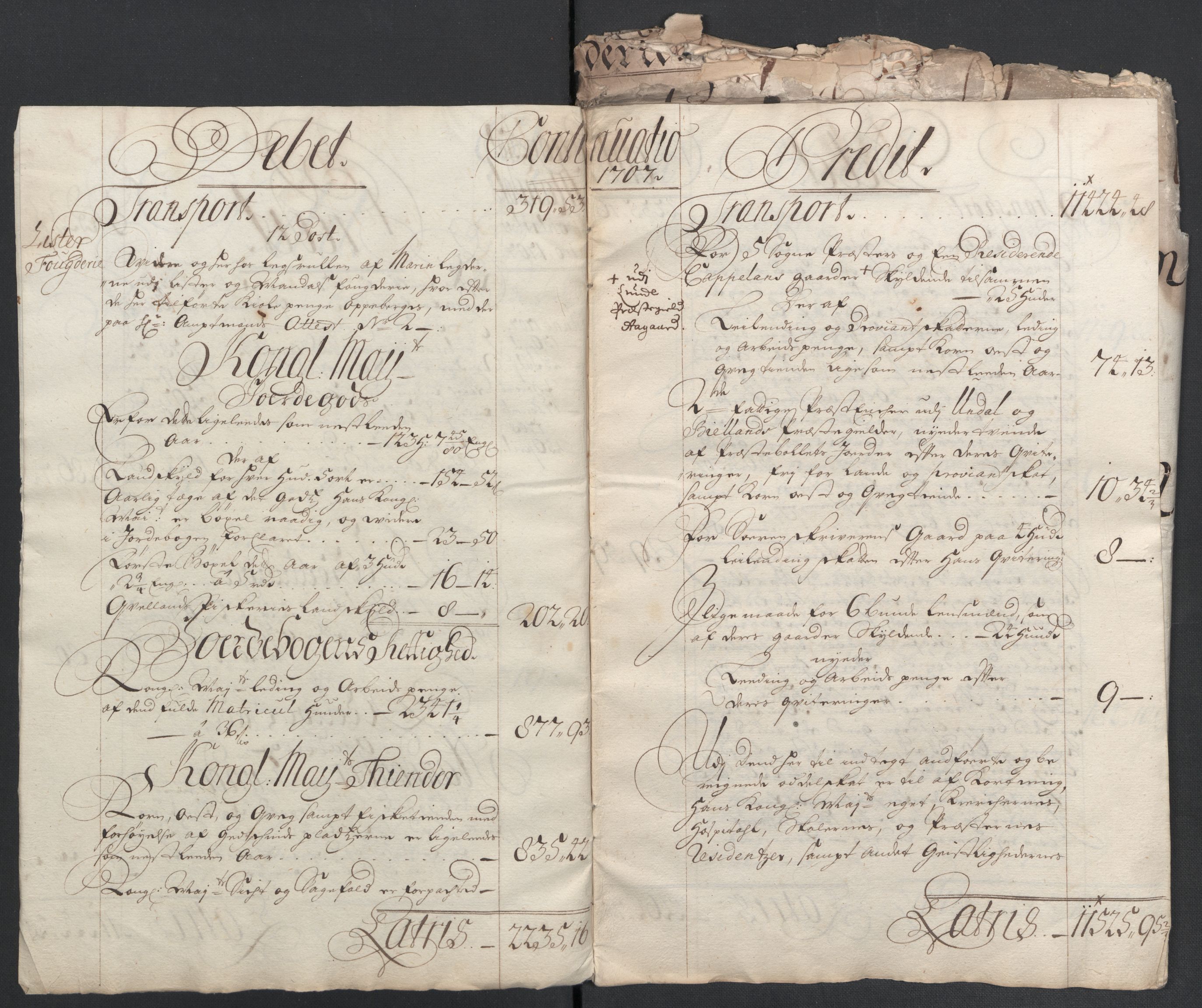 Rentekammeret inntil 1814, Reviderte regnskaper, Fogderegnskap, AV/RA-EA-4092/R43/L2551: Fogderegnskap Lista og Mandal, 1705-1709, p. 402