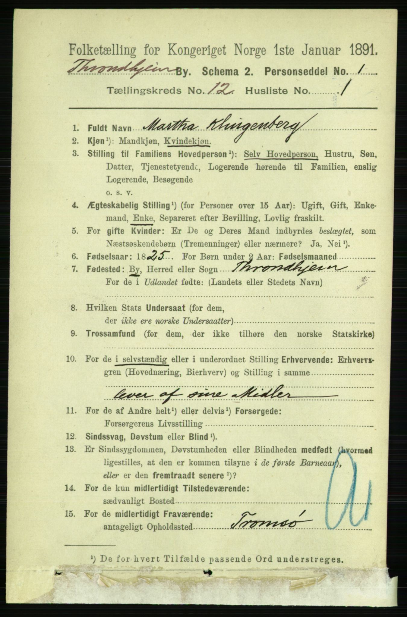 RA, 1891 census for 1601 Trondheim, 1891, p. 9426