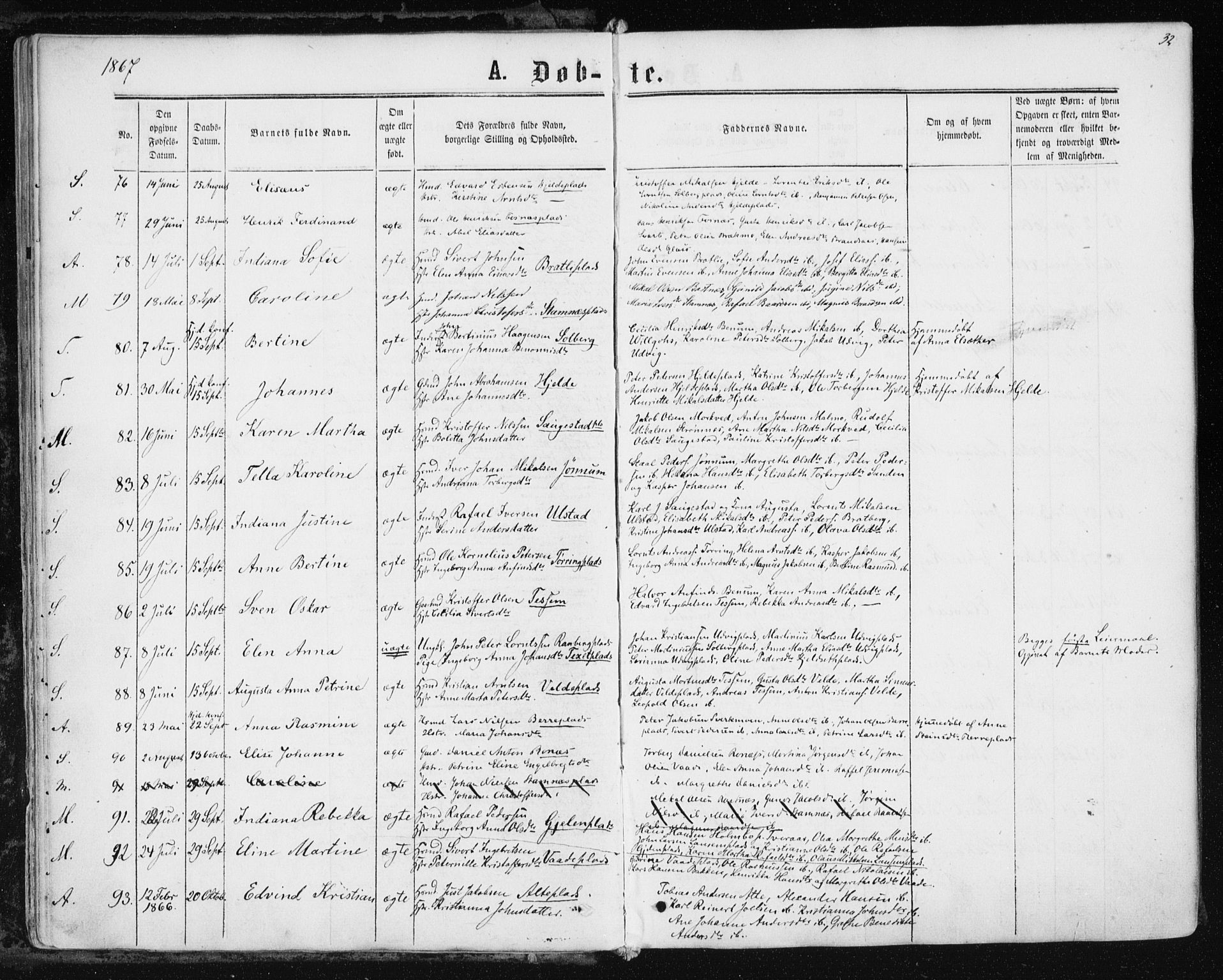 Ministerialprotokoller, klokkerbøker og fødselsregistre - Nord-Trøndelag, AV/SAT-A-1458/741/L0394: Parish register (official) no. 741A08, 1864-1877, p. 32