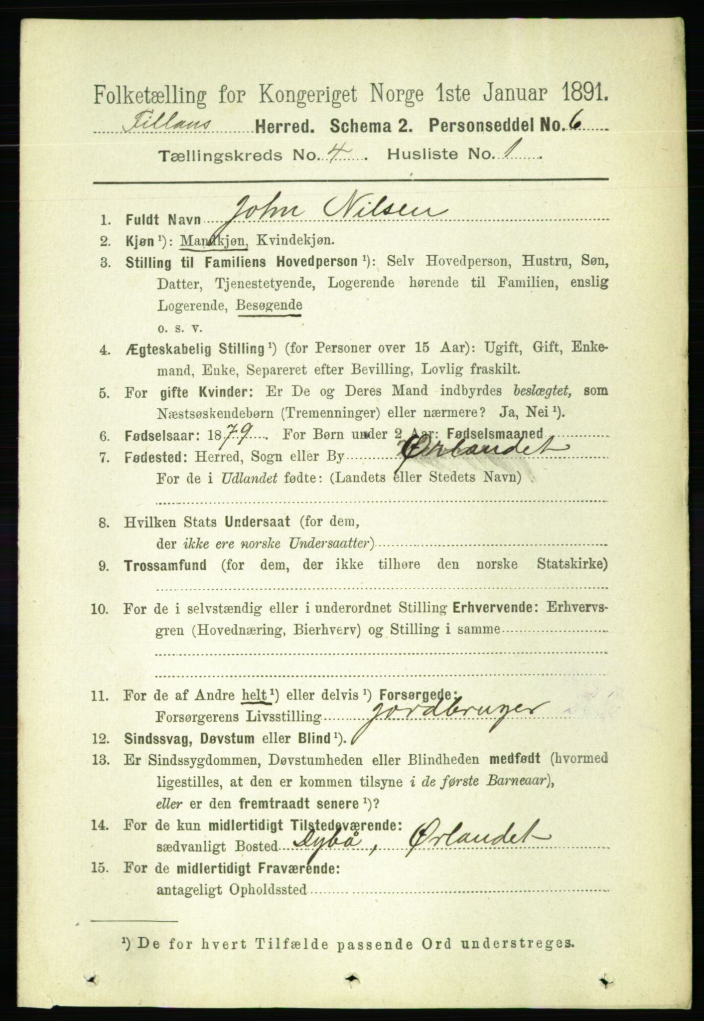 RA, 1891 census for 1616 Fillan, 1891, p. 671