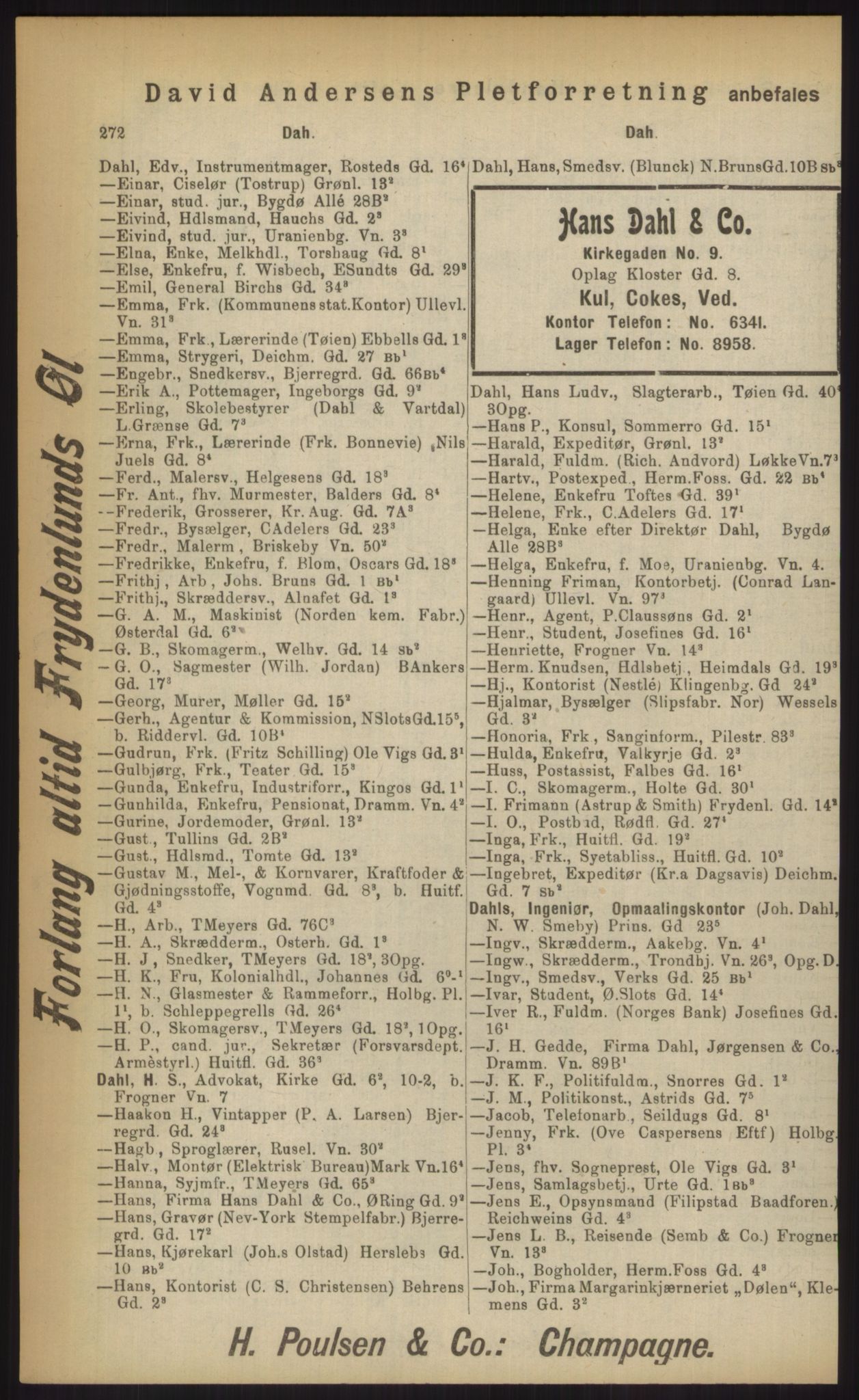 Kristiania/Oslo adressebok, PUBL/-, 1903, p. 272