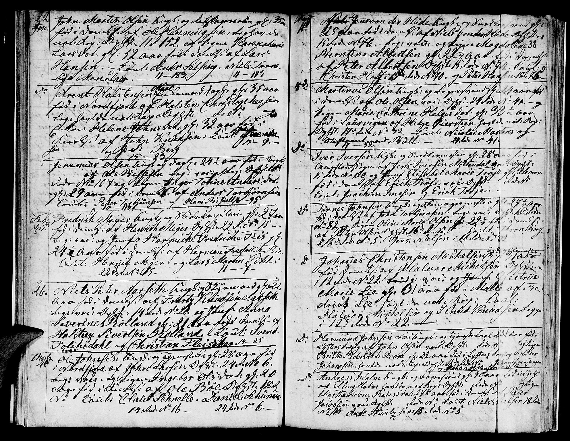 Domkirken sokneprestembete, AV/SAB-A-74801/H/Hab/L0003: Parish register (copy) no. A 3, 1820-1853, p. 38