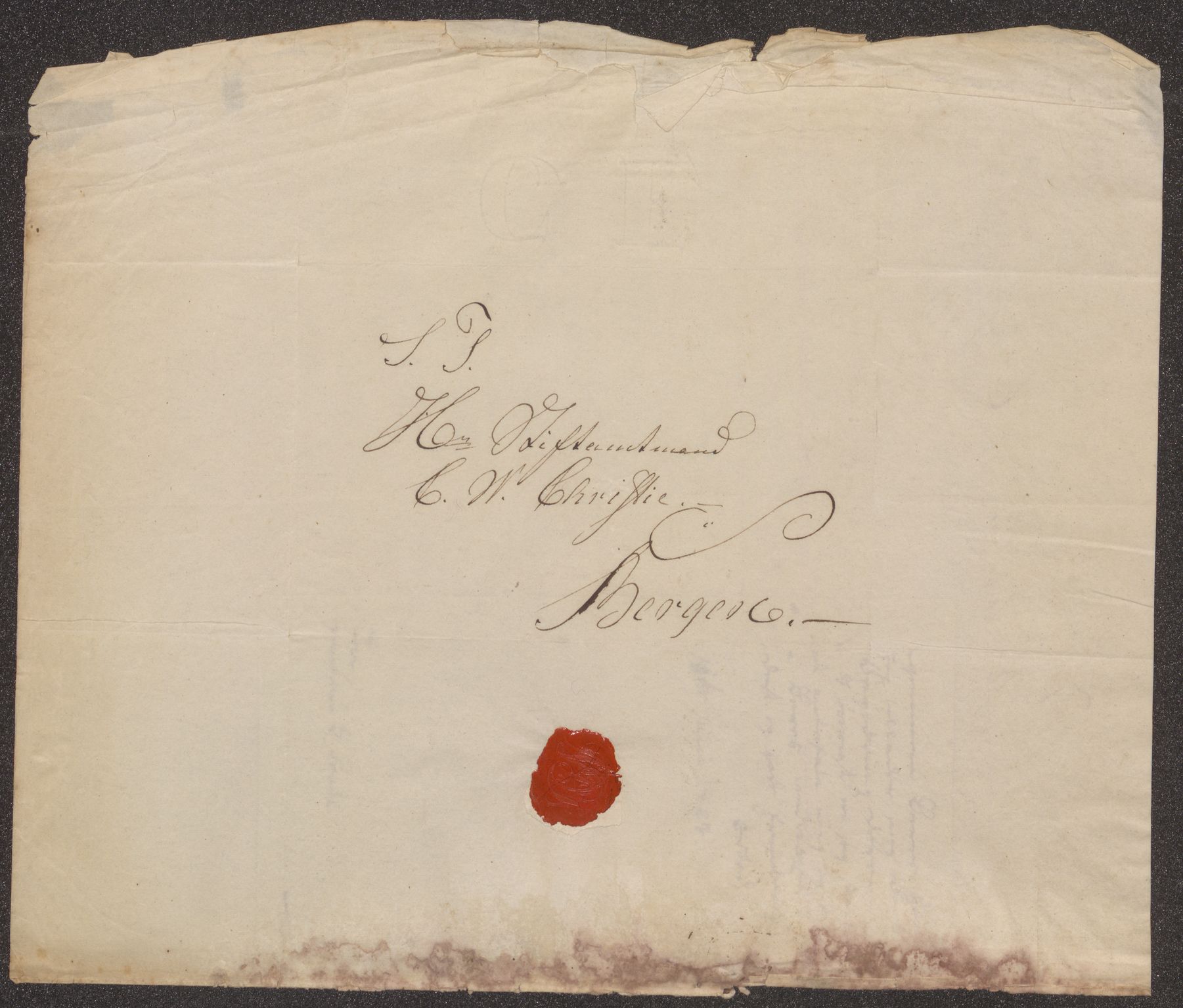 Bergens Museum. Direksjonen/ styret, UMB/A007/D/Da/L0002/0003: Innkommende brev 1827 / Innkommende brev 1827, 1827