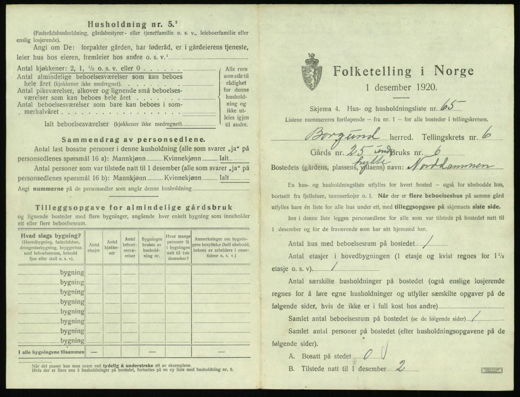 SAT, 1920 census for Borgund, 1920, p. 682