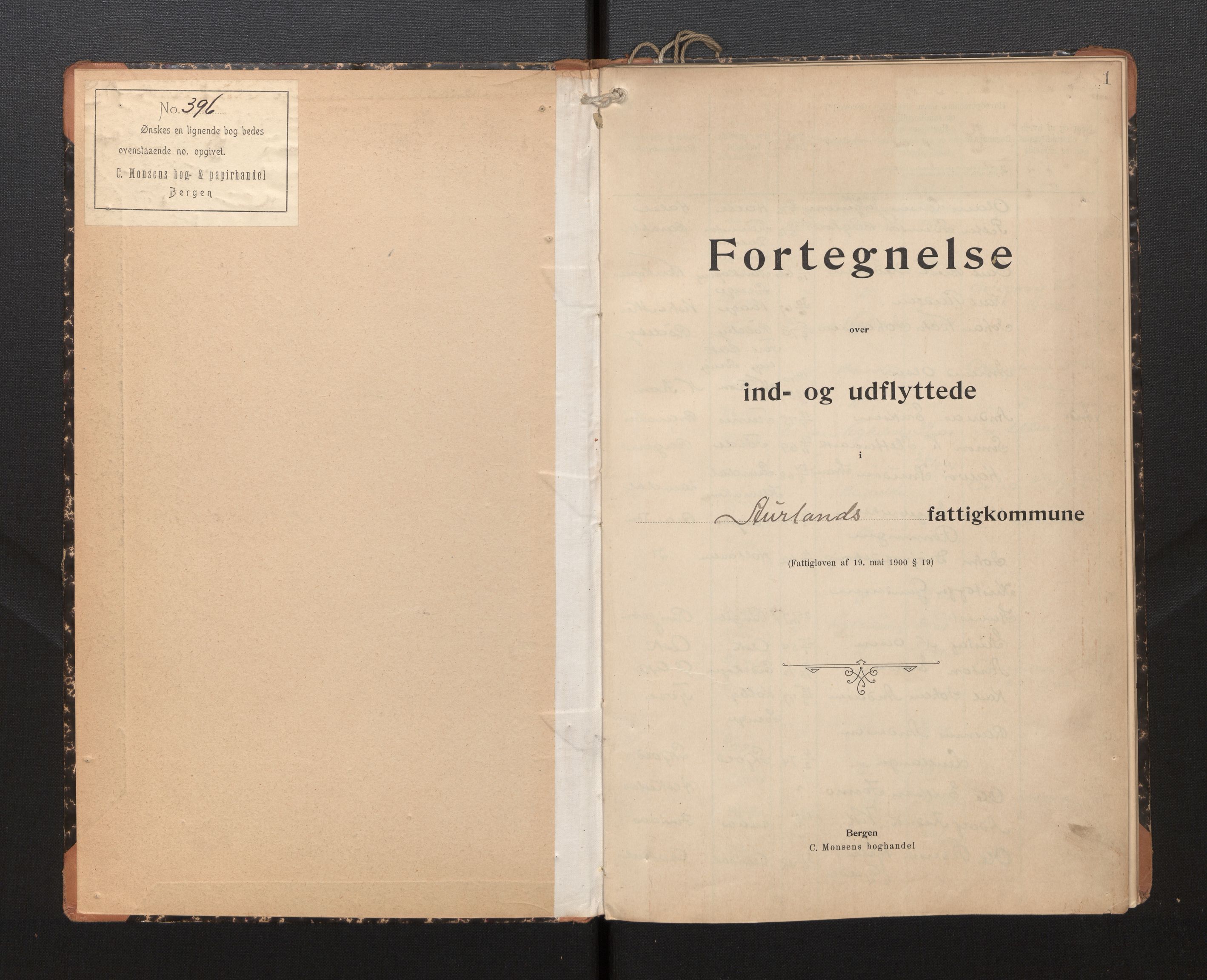 Lensmannen i Aurland, AV/SAB-A-26401/0020/L0005: Protokoll over inn- og utflytte, Voss - Taugevannbanen 4. avdeling, Flåmsbana, 1901-1924