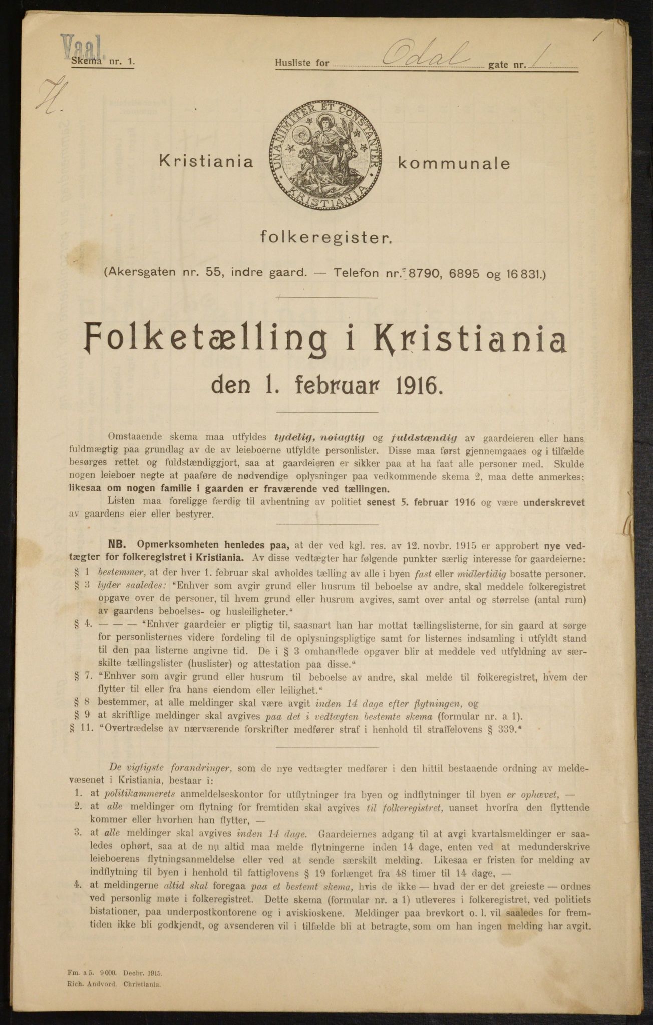 OBA, Municipal Census 1916 for Kristiania, 1916, p. 76150