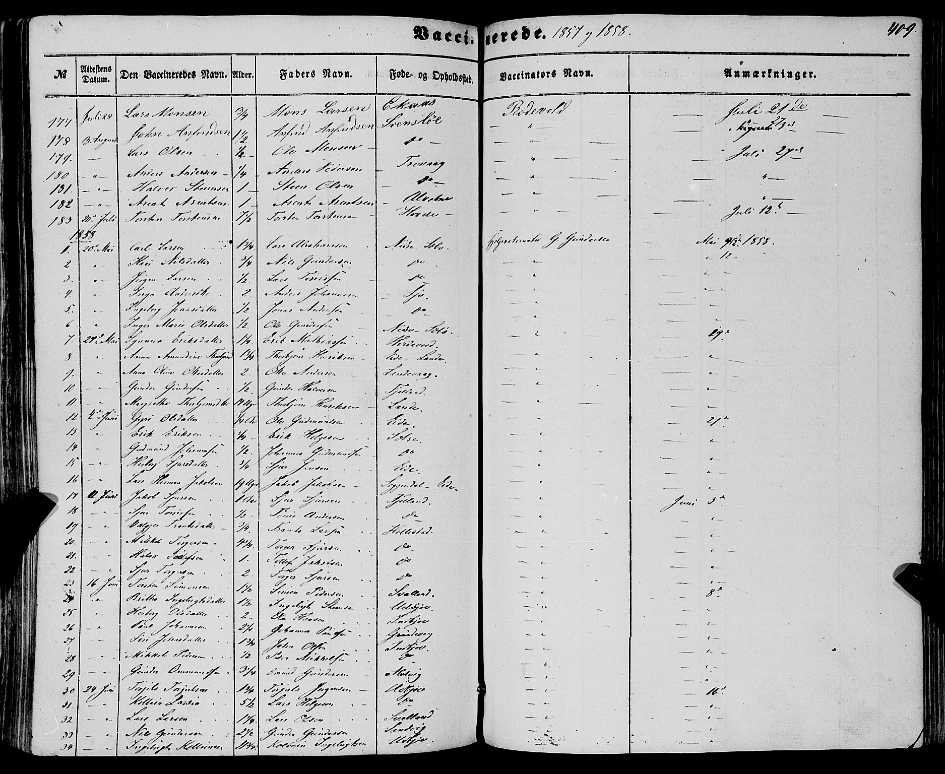 Fjelberg sokneprestembete, SAB/A-75201/H/Haa: Parish register (official) no. A 7, 1851-1867, p. 409