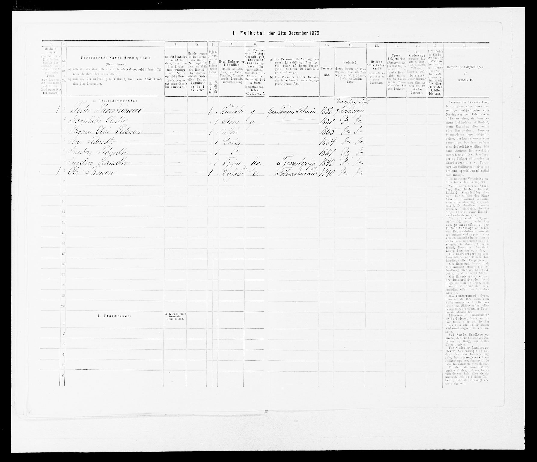 SAB, 1875 census for 1411P Eivindvik, 1875, p. 219