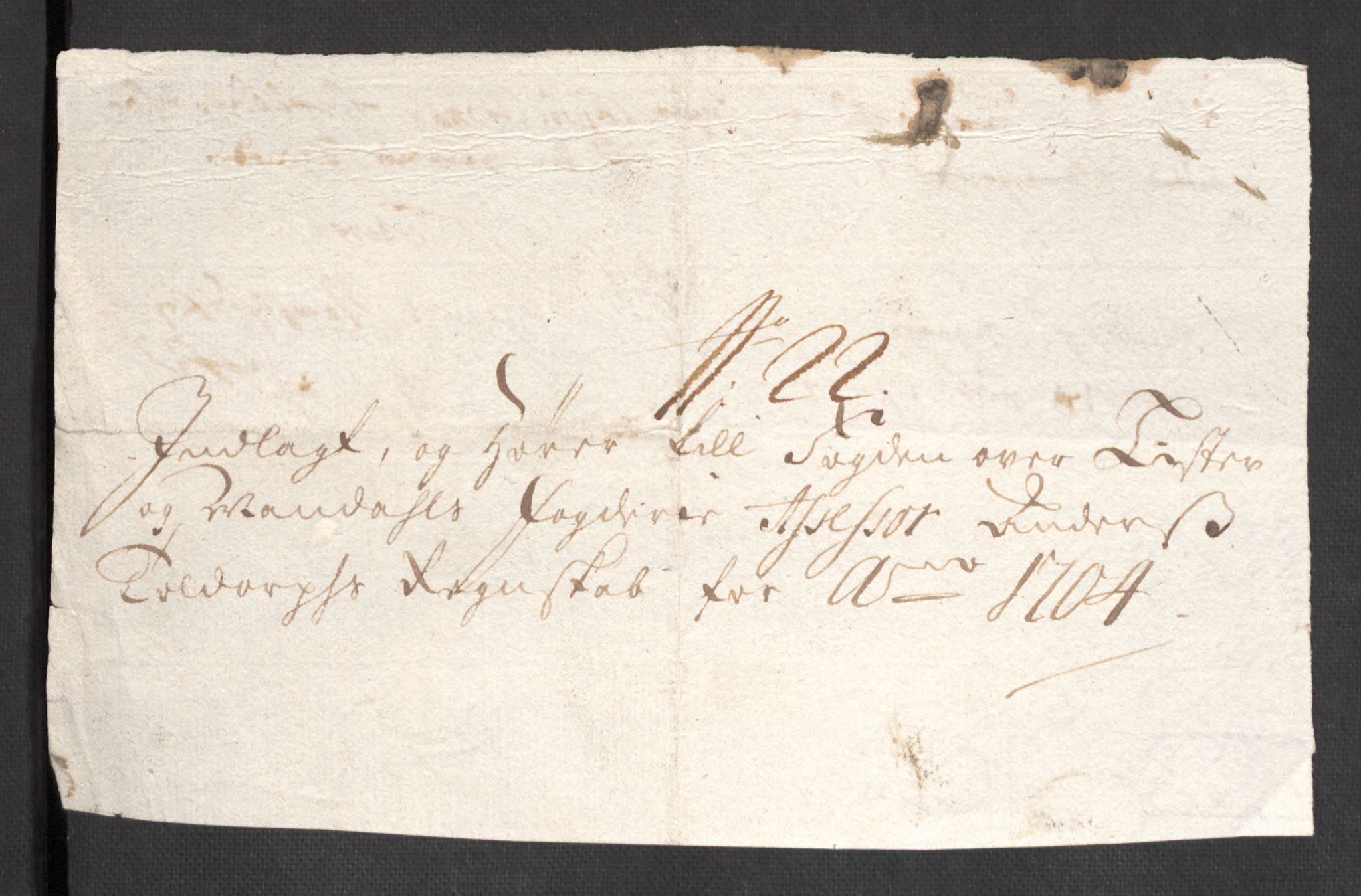 Rentekammeret inntil 1814, Reviderte regnskaper, Fogderegnskap, AV/RA-EA-4092/R43/L2550: Fogderegnskap Lista og Mandal, 1703-1704, p. 323