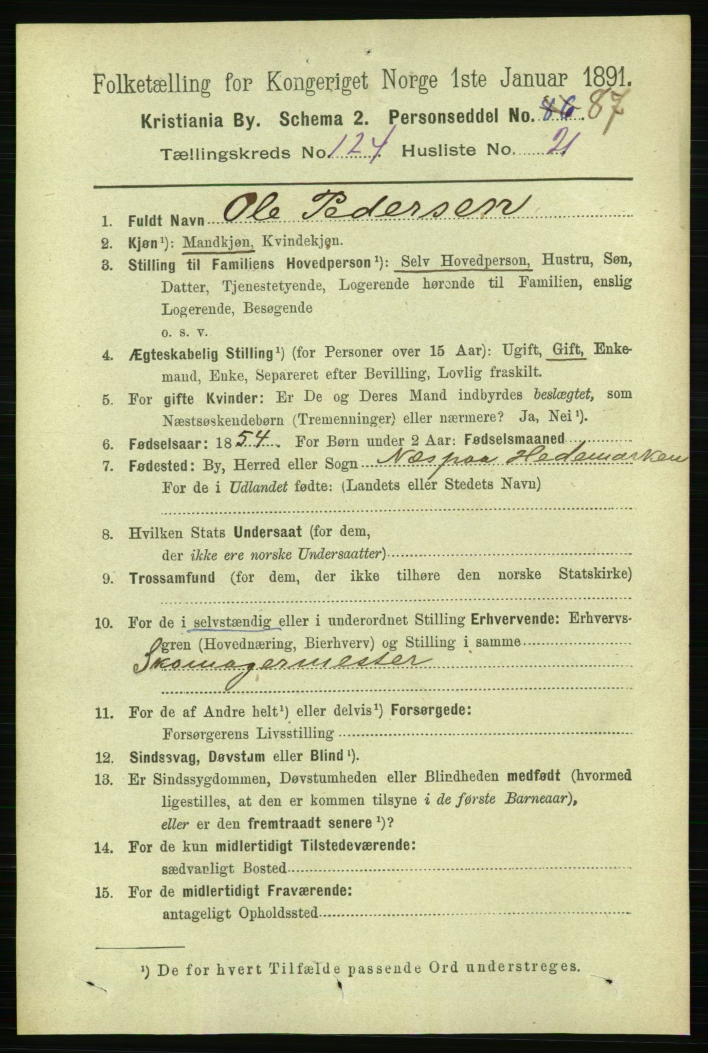 RA, 1891 census for 0301 Kristiania, 1891, p. 65976