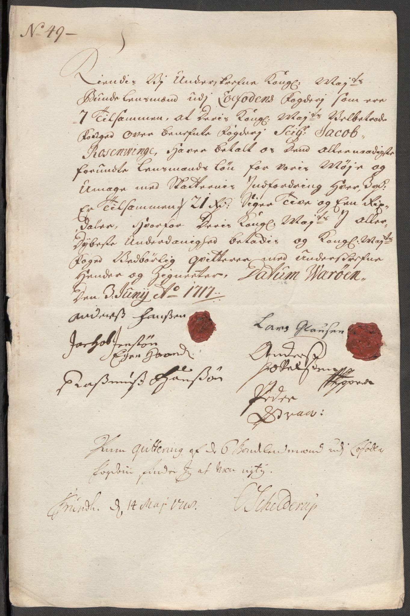 Rentekammeret inntil 1814, Reviderte regnskaper, Fogderegnskap, AV/RA-EA-4092/R67/L4683: Fogderegnskap Vesterålen, Andenes og Lofoten, 1717, p. 260