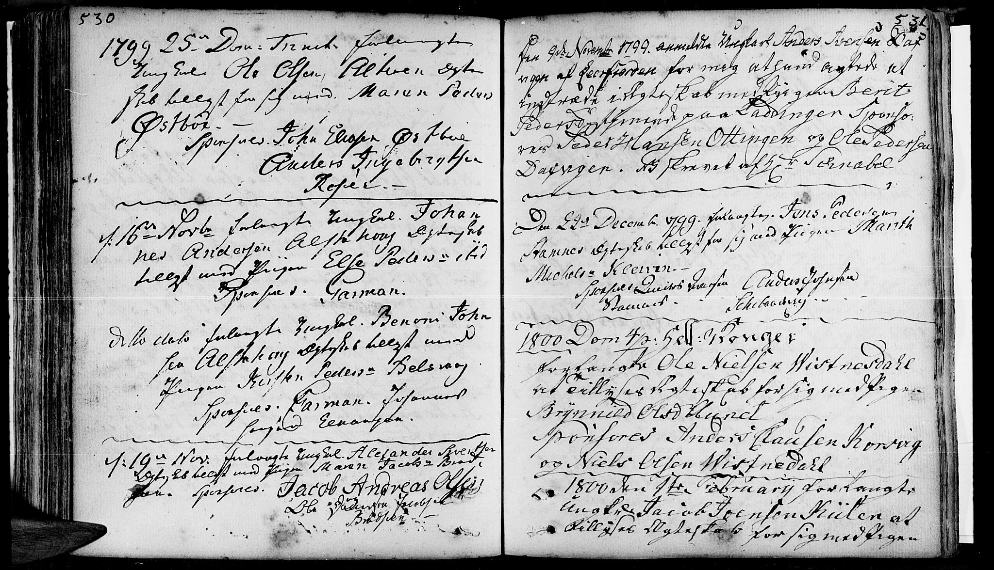 Ministerialprotokoller, klokkerbøker og fødselsregistre - Nordland, AV/SAT-A-1459/830/L0436: Parish register (official) no. 830A05 /1, 1737-1804, p. 530-531