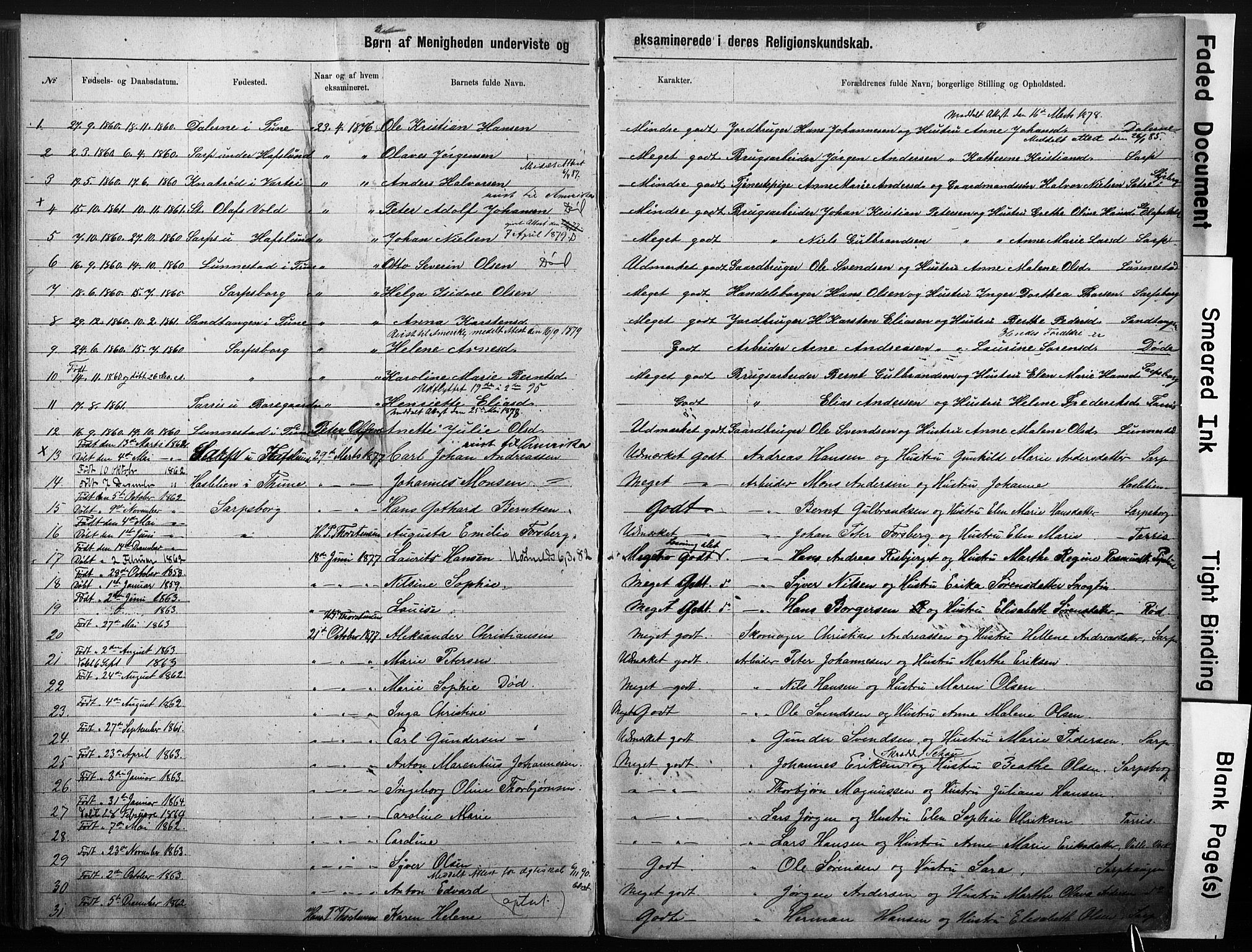 Sarpsborg metodistkirke, AV/SAO-PAO-0233/A/L0003: Dissenter register no. 3, 1856-1893