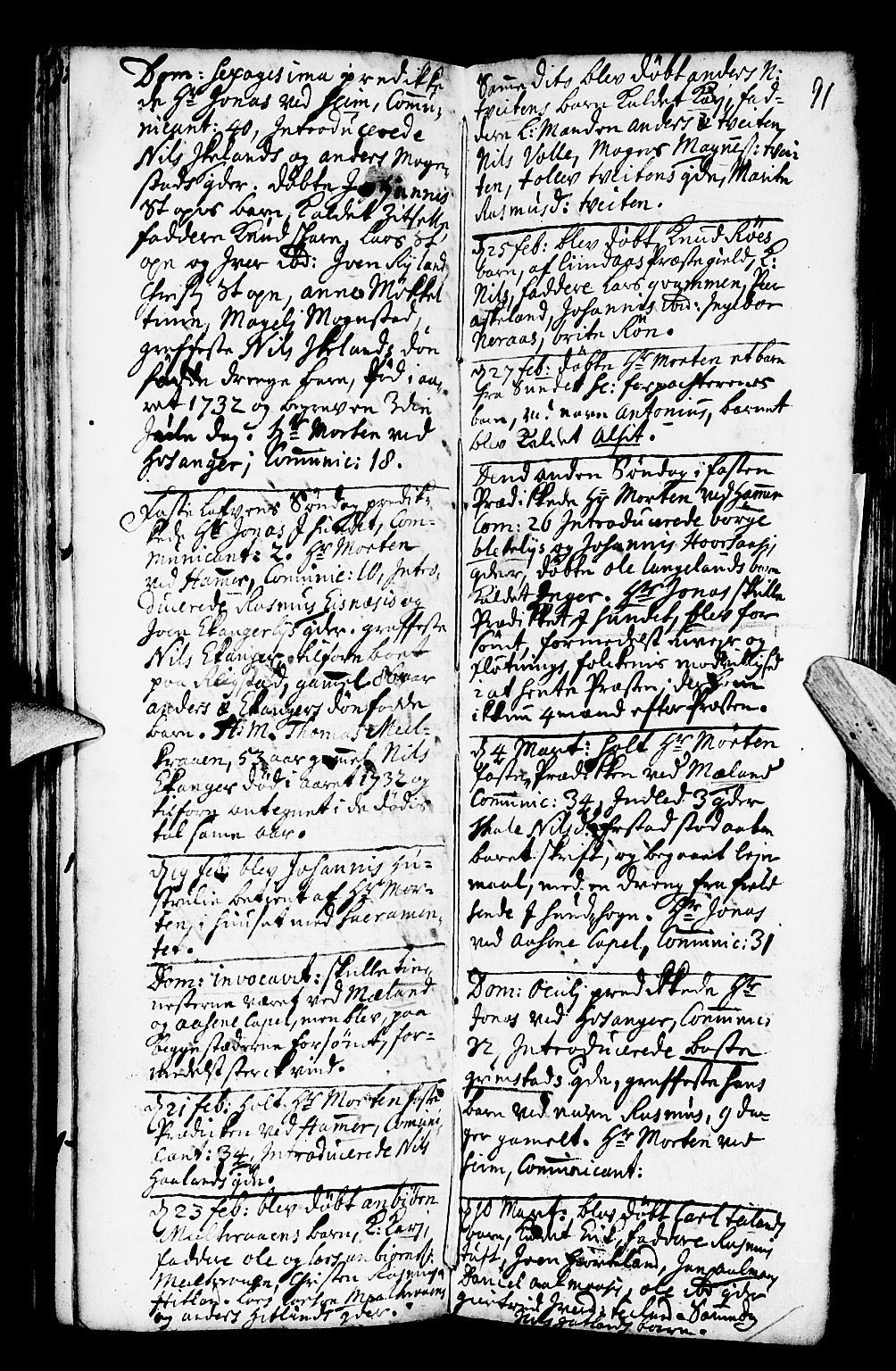 Hamre sokneprestembete, AV/SAB-A-75501/H/Ha/Haa/Haaa/L0004: Parish register (official) no. A 4, 1727-1733, p. 91