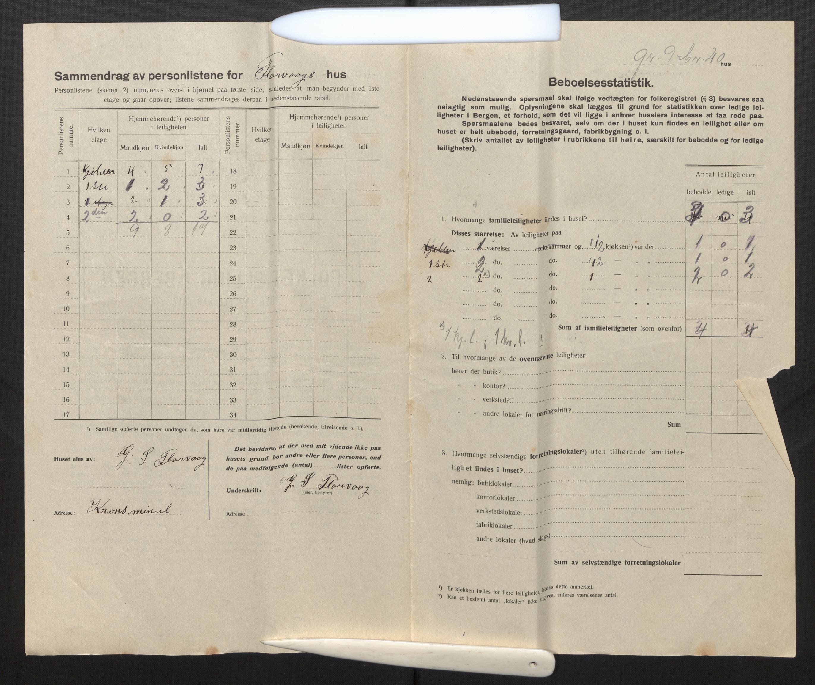 SAB, Municipal Census 1917 for Bergen, 1917, p. 50335