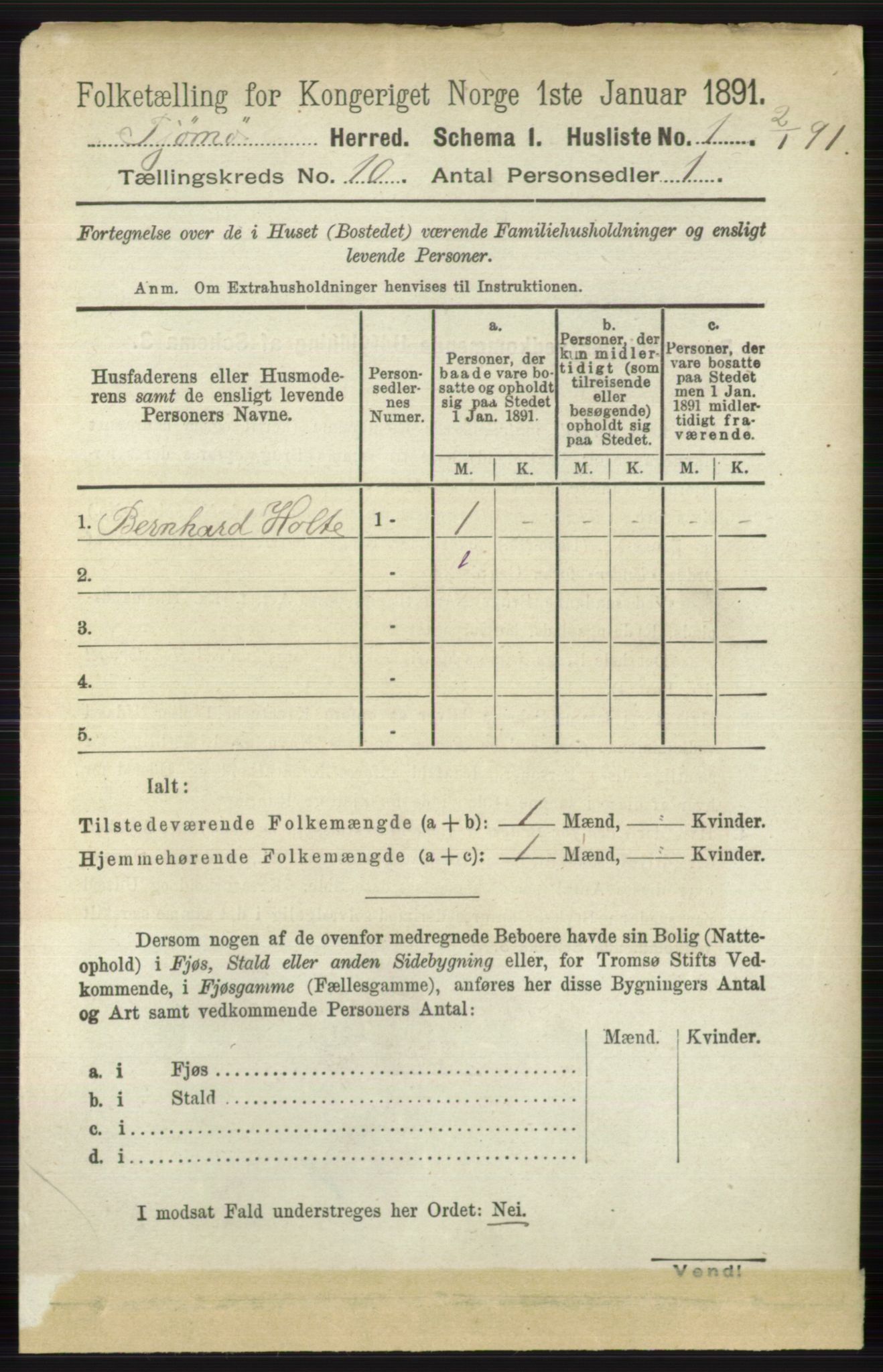 RA, 1891 census for 0723 Tjøme, 1891, p. 3625