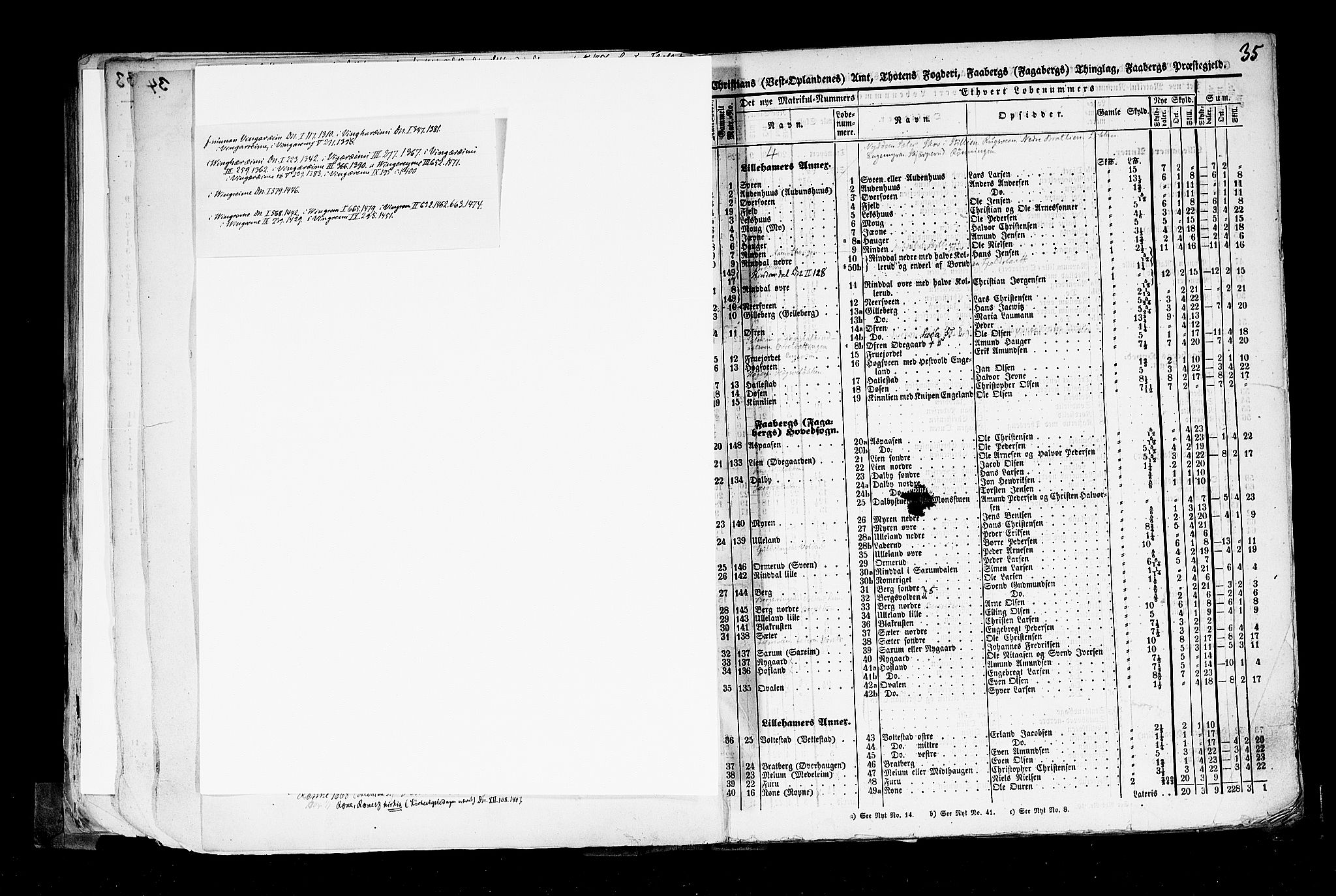 Rygh, AV/RA-PA-0034/F/Fb/L0004: Matrikkelen for 1838 - Christians amt (Oppland fylke), 1838, p. 35b