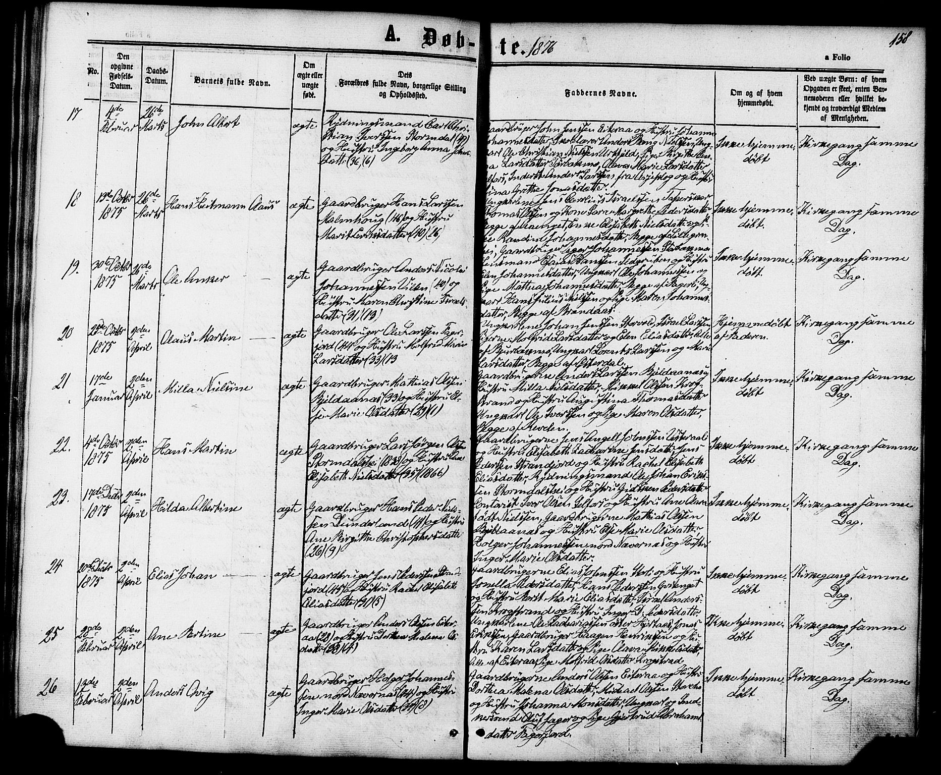 Ministerialprotokoller, klokkerbøker og fødselsregistre - Nordland, AV/SAT-A-1459/827/L0393: Parish register (official) no. 827A05, 1863-1883, p. 158