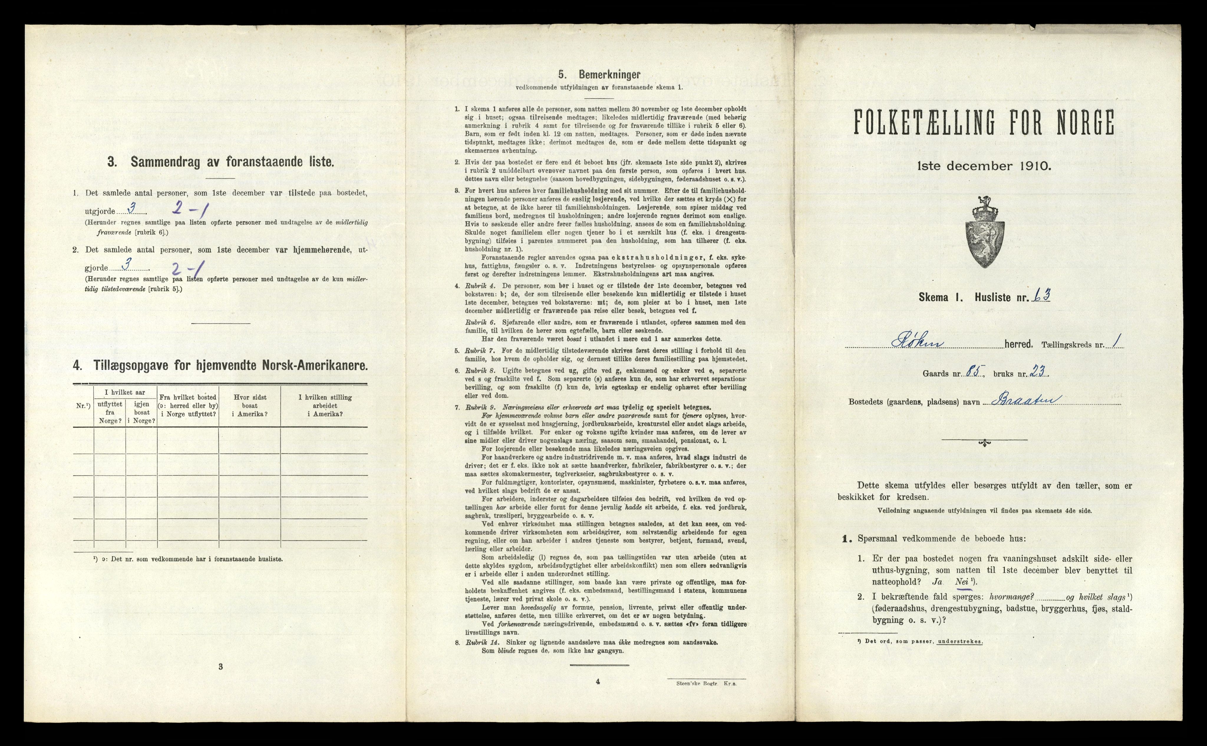 RA, 1910 census for Røyken, 1910, p. 155