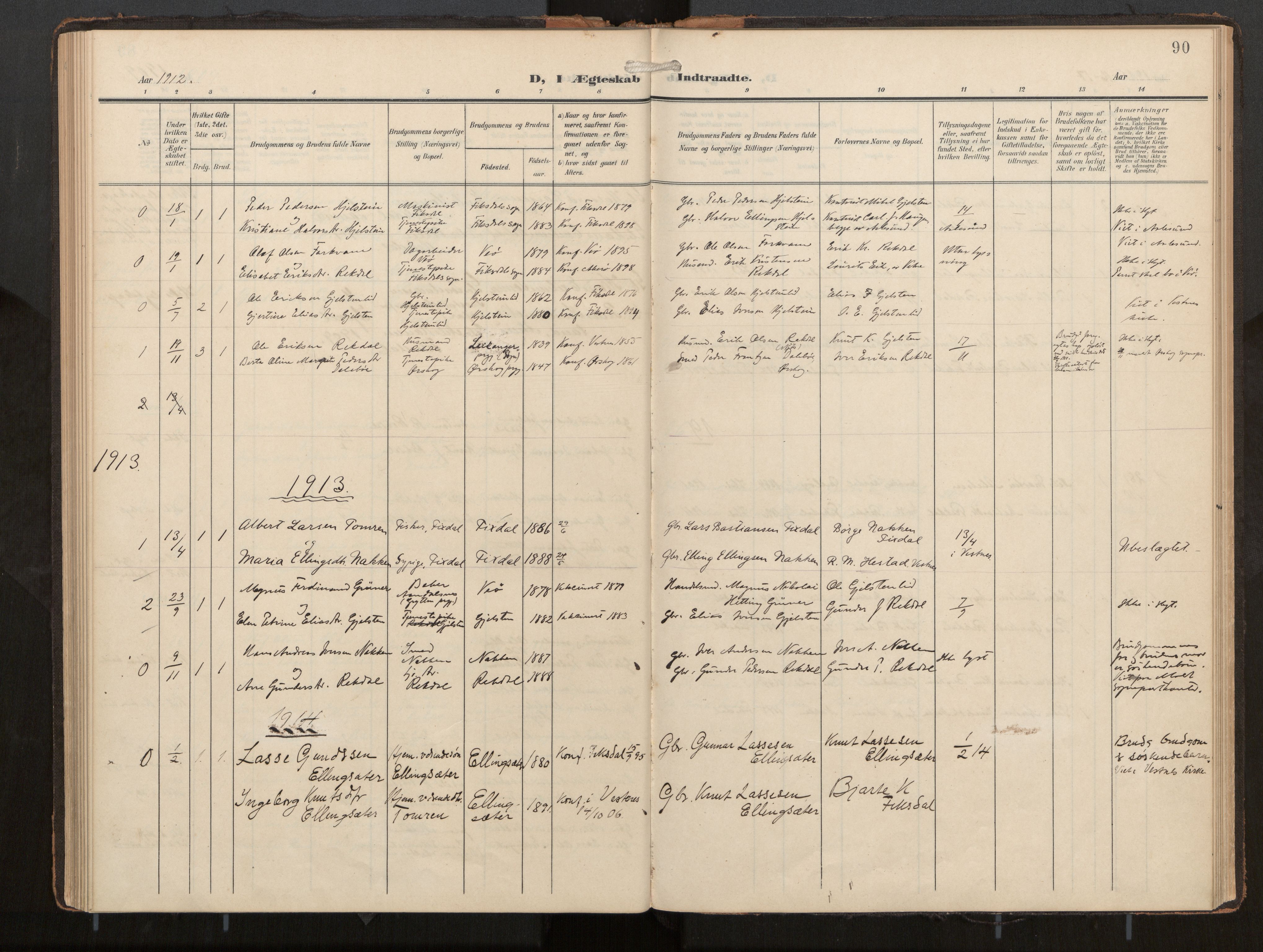 Ministerialprotokoller, klokkerbøker og fødselsregistre - Møre og Romsdal, AV/SAT-A-1454/540/L0540b: Parish register (official) no. 540A03, 1909-1932, p. 90