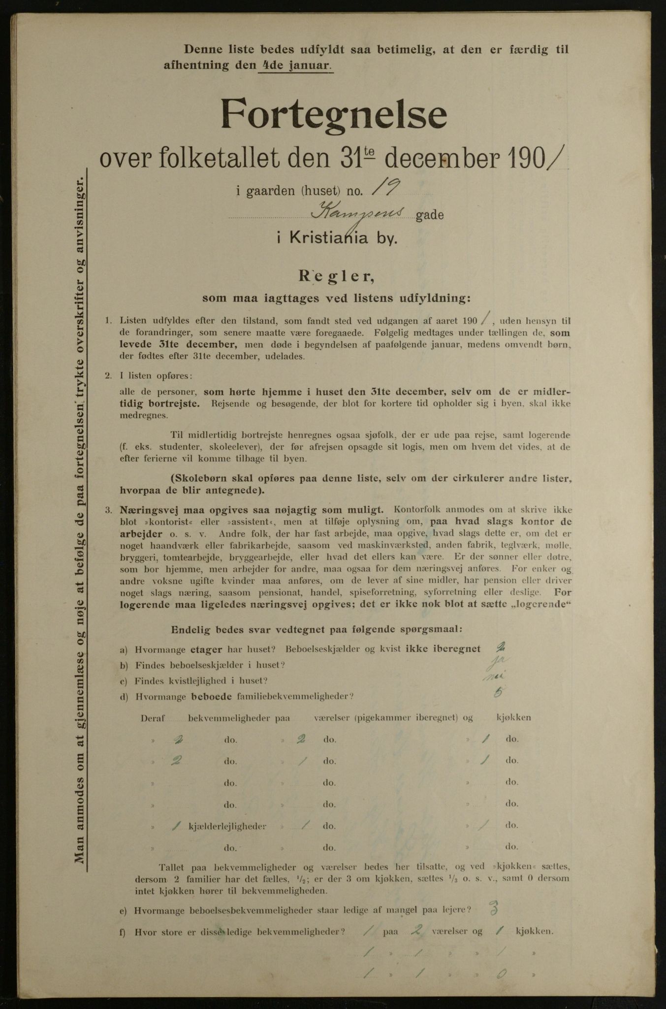 OBA, Municipal Census 1901 for Kristiania, 1901, p. 7475