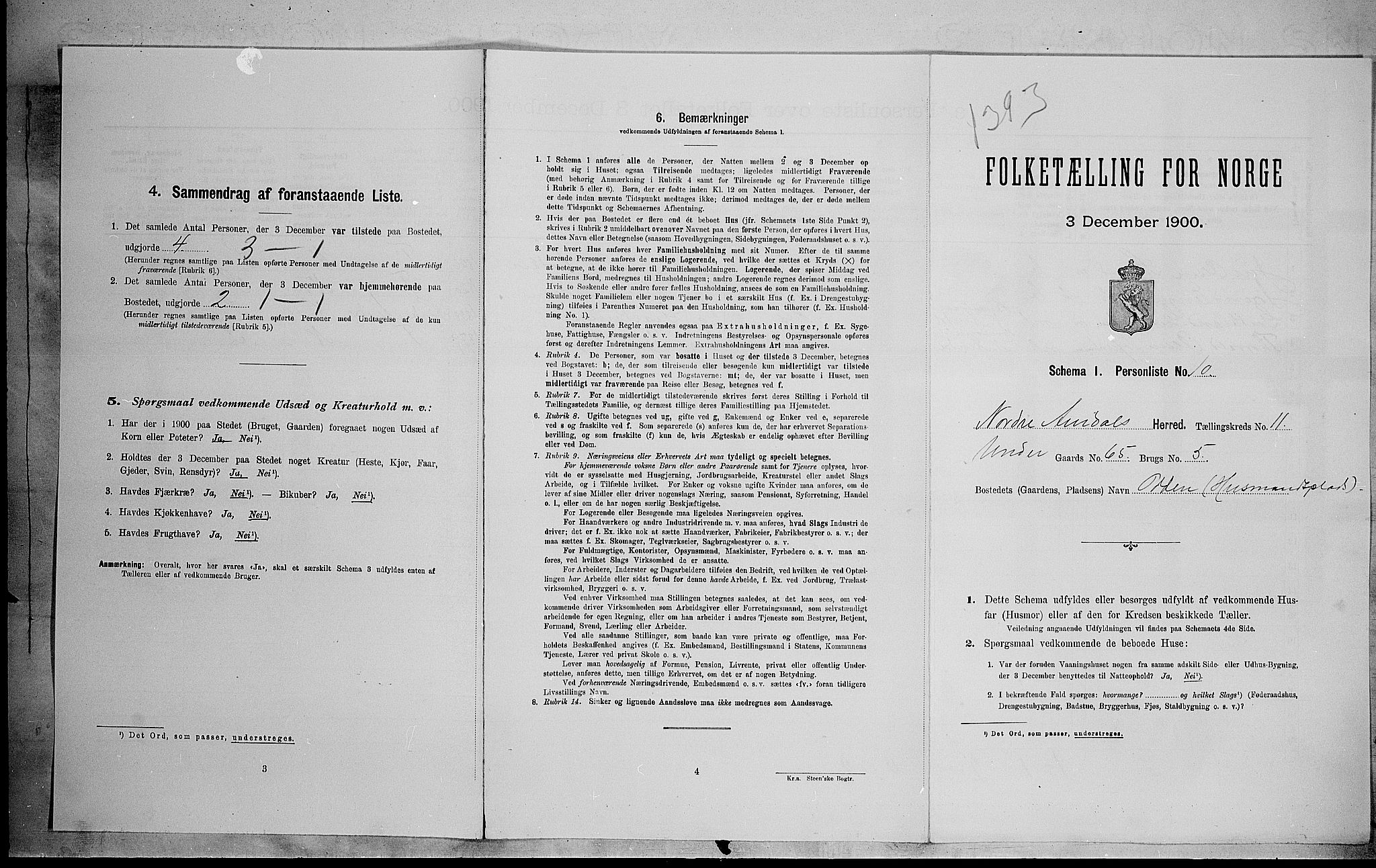 SAH, 1900 census for Nord-Aurdal, 1900, p. 1177