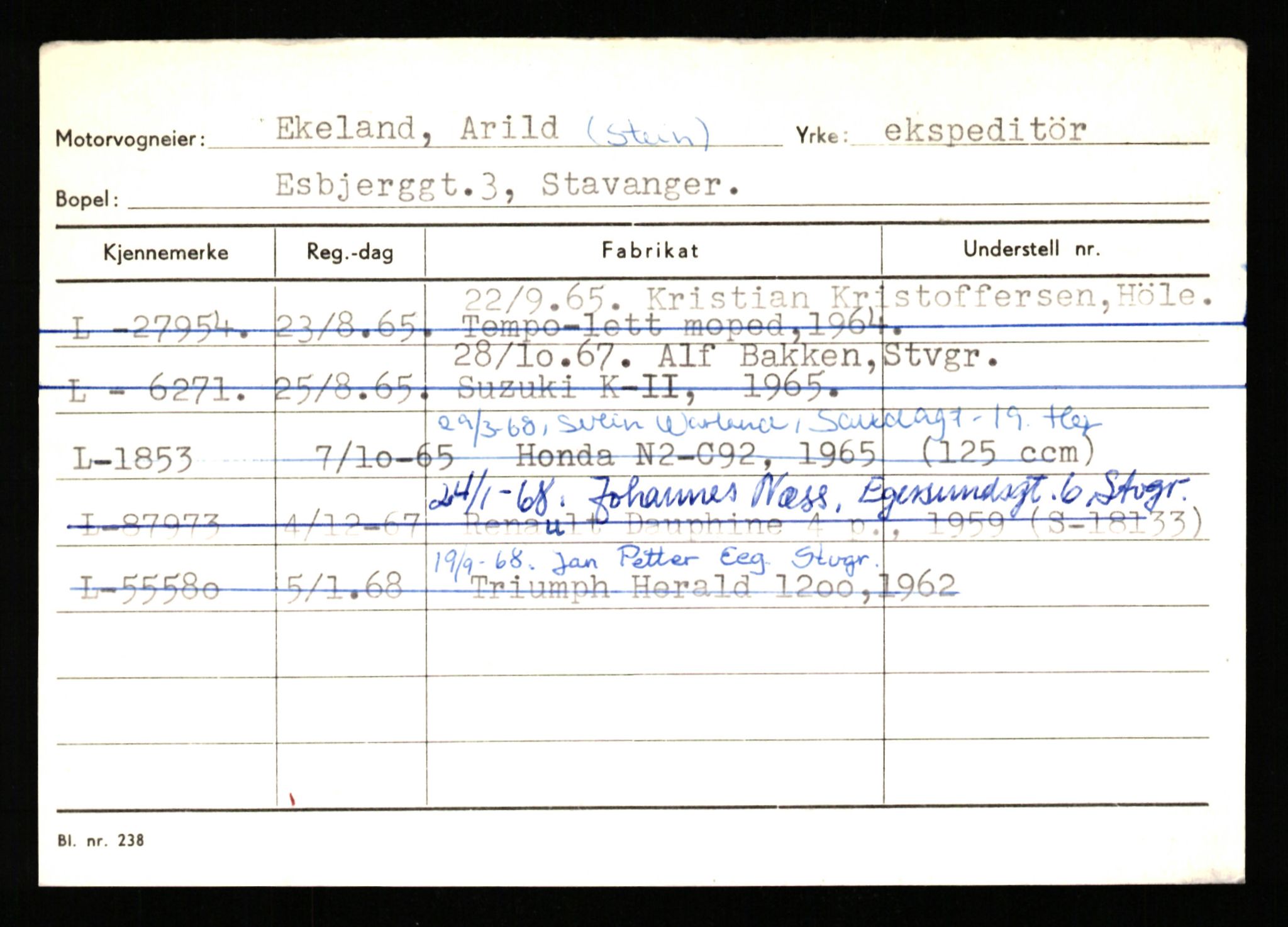 Stavanger trafikkstasjon, SAST/A-101942/0/H/L0007: Egerøy - Eppeland, 1930-1971, p. 1451