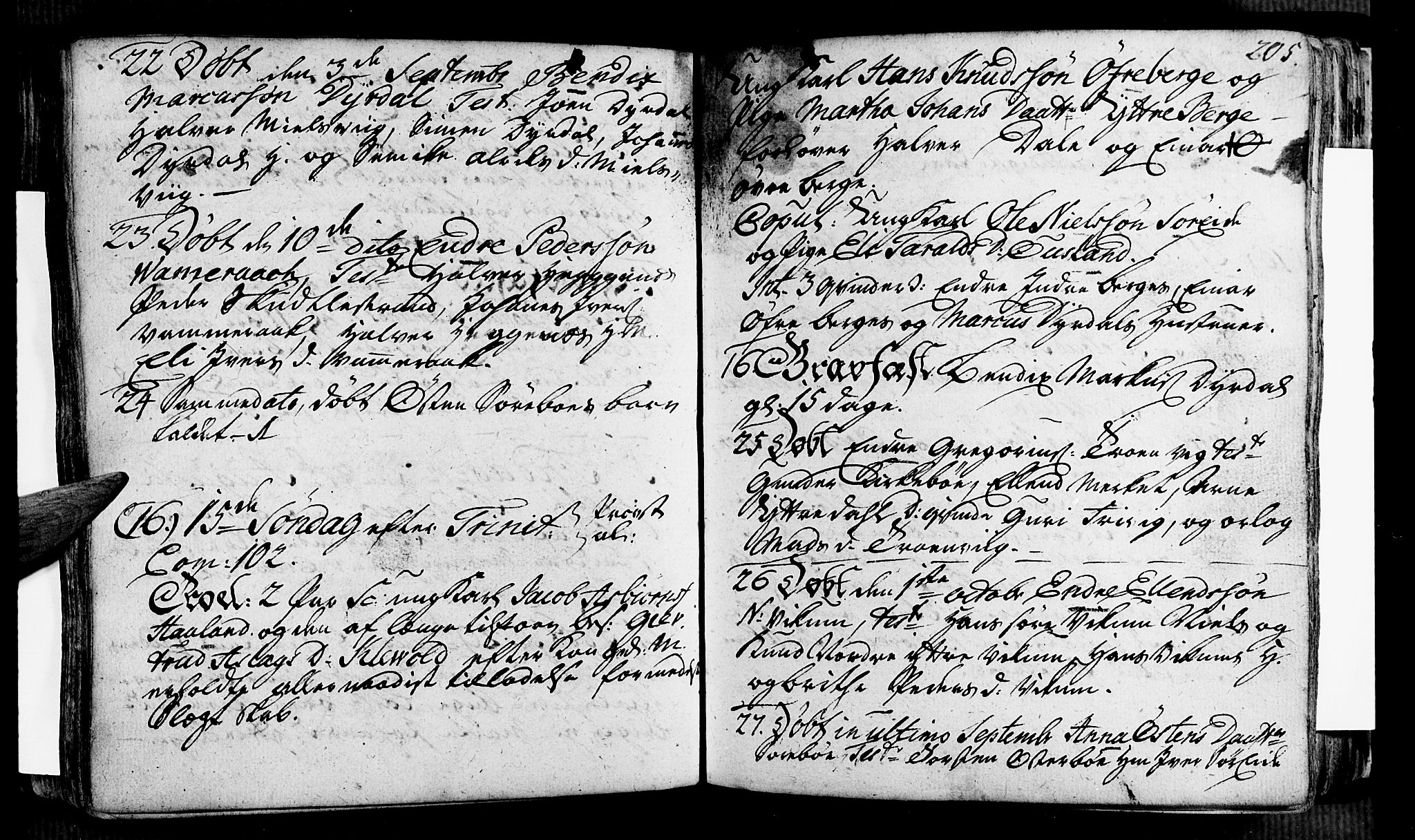 Vik sokneprestembete, AV/SAB-A-81501/H/Haa/Haaa/L0002: Parish register (official) no. A 2 / 3, 1740-1755, p. 205