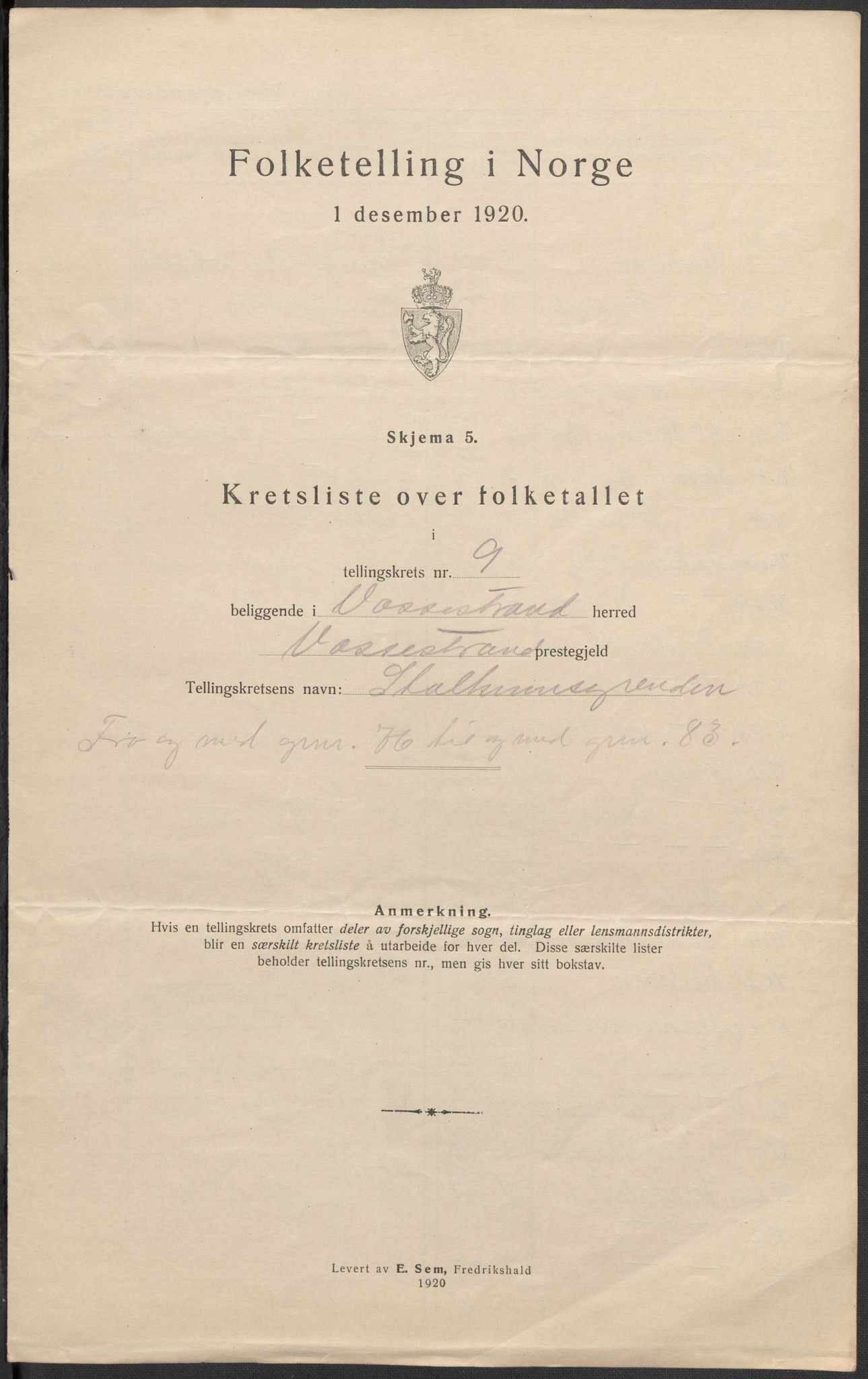 SAB, 1920 census for Vossestrand, 1920, p. 28