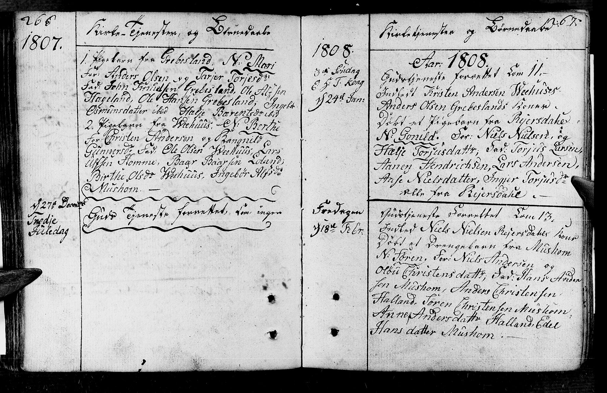 Vennesla sokneprestkontor, AV/SAK-1111-0045/Fa/Fac/L0002: Parish register (official) no. A 2, 1785-1834, p. 266-267