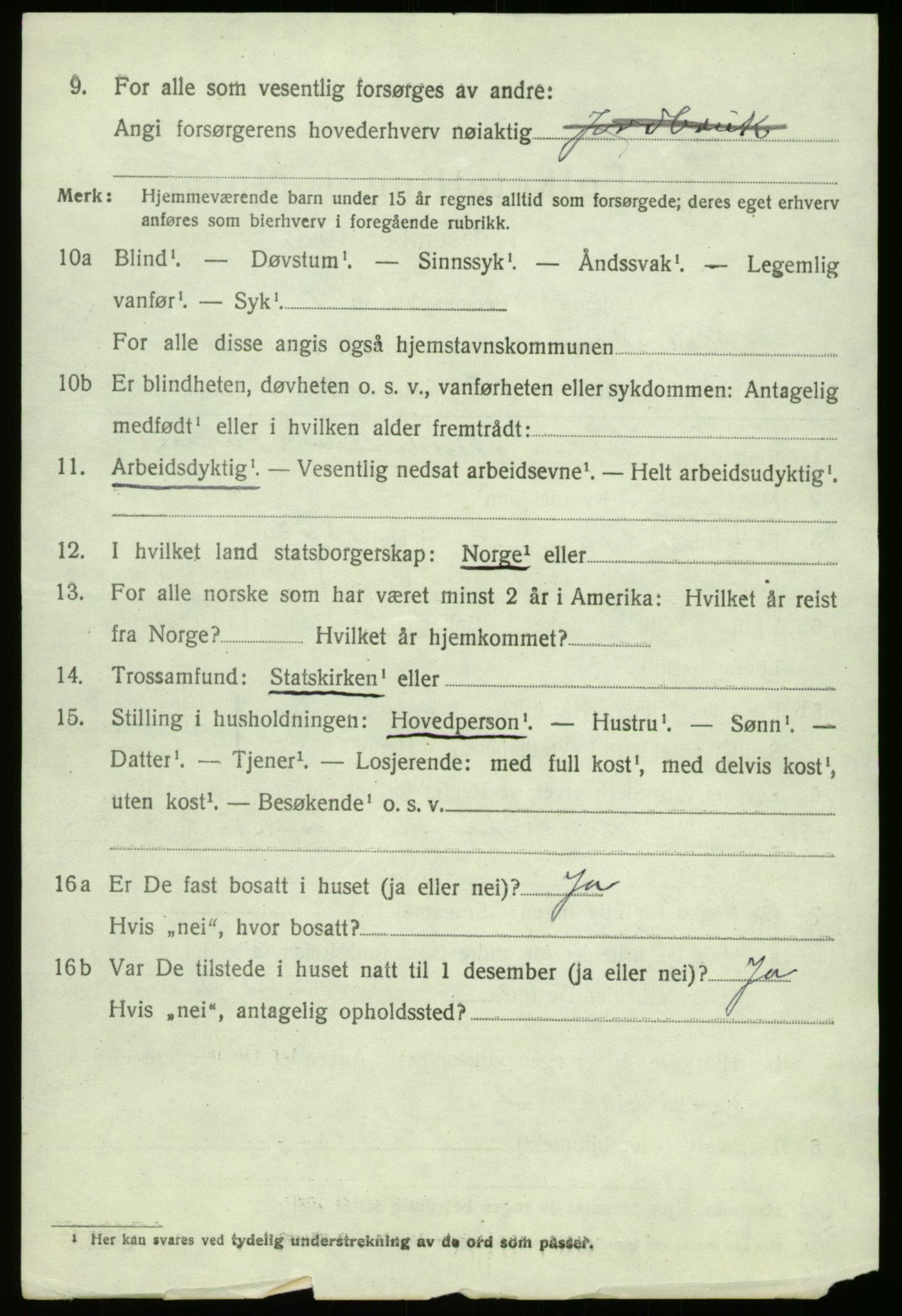 SAB, 1920 census for Balestrand, 1920, p. 2107