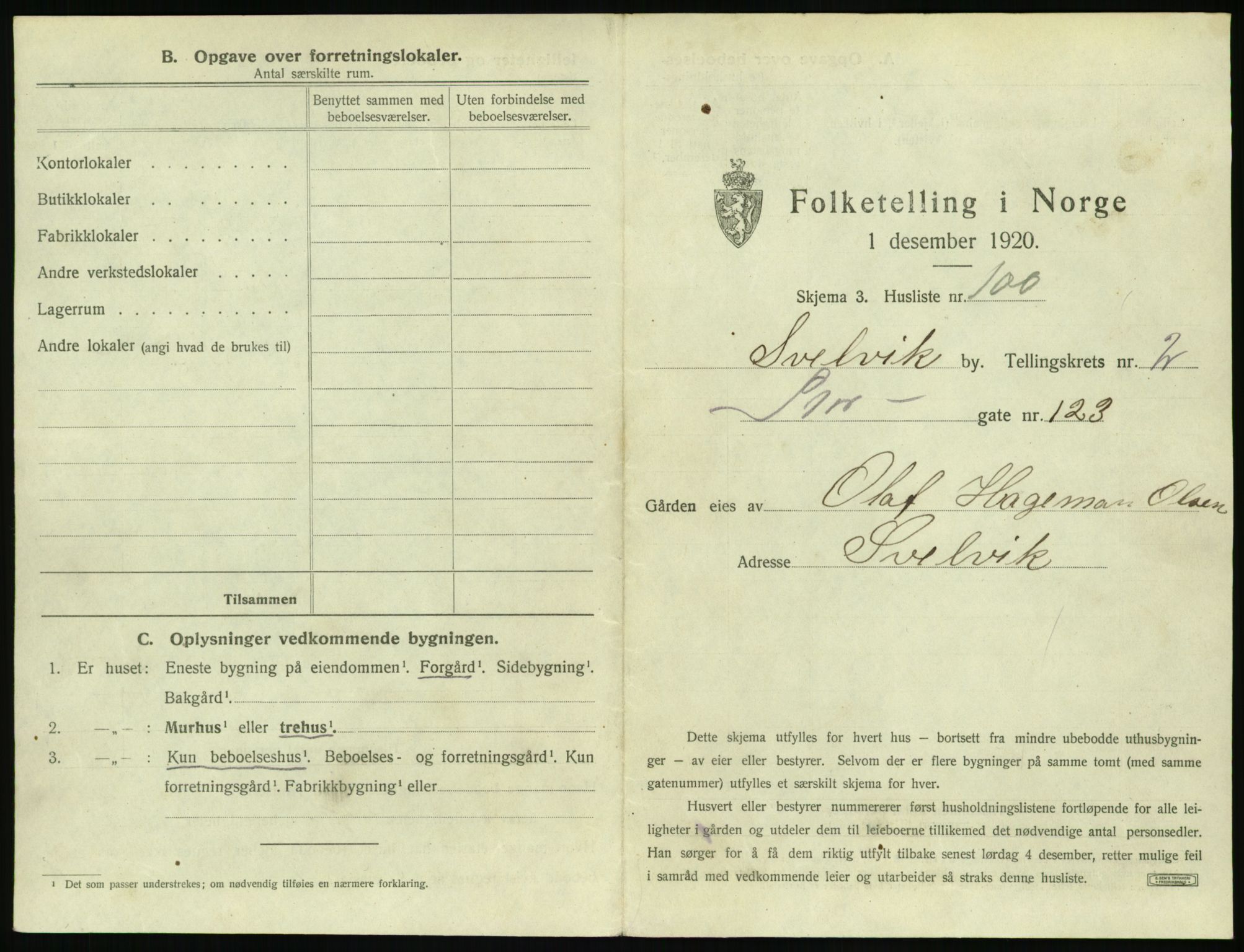 SAKO, 1920 census for Svelvik, 1920, p. 477