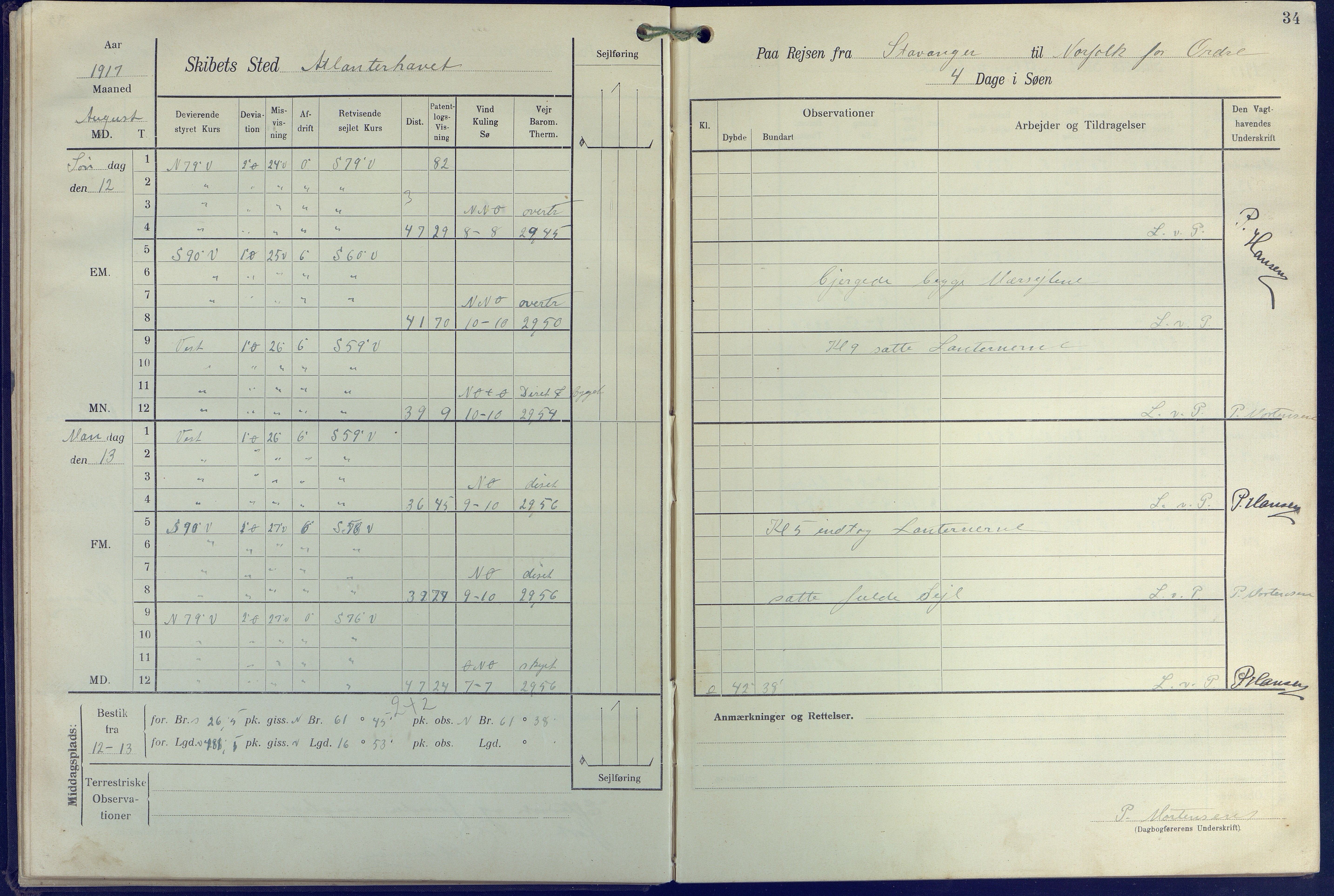 Fartøysarkivet, AAKS/PA-1934/F/L0271: Pehr Ugland (bark), 1917-1919, p. 34