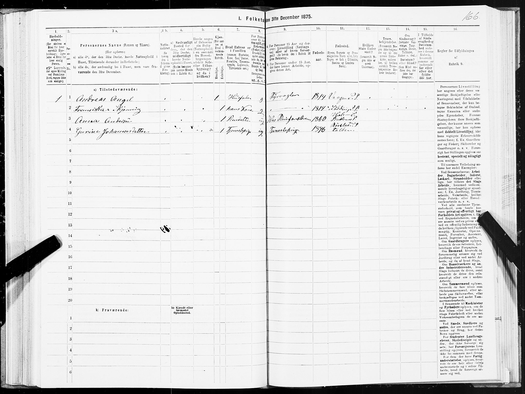 SAT, 1875 census for 1860P Buksnes, 1875, p. 3166